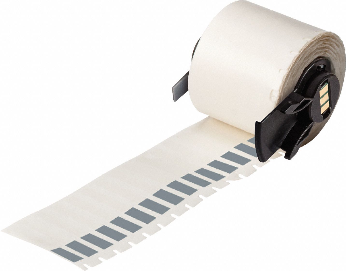 Wraparound Label: 1 1/2 in x 1/4 in, 1/4 in, Vinyl, Gray (Matte), For 10 AWG to 4 AWG Wire Gauge