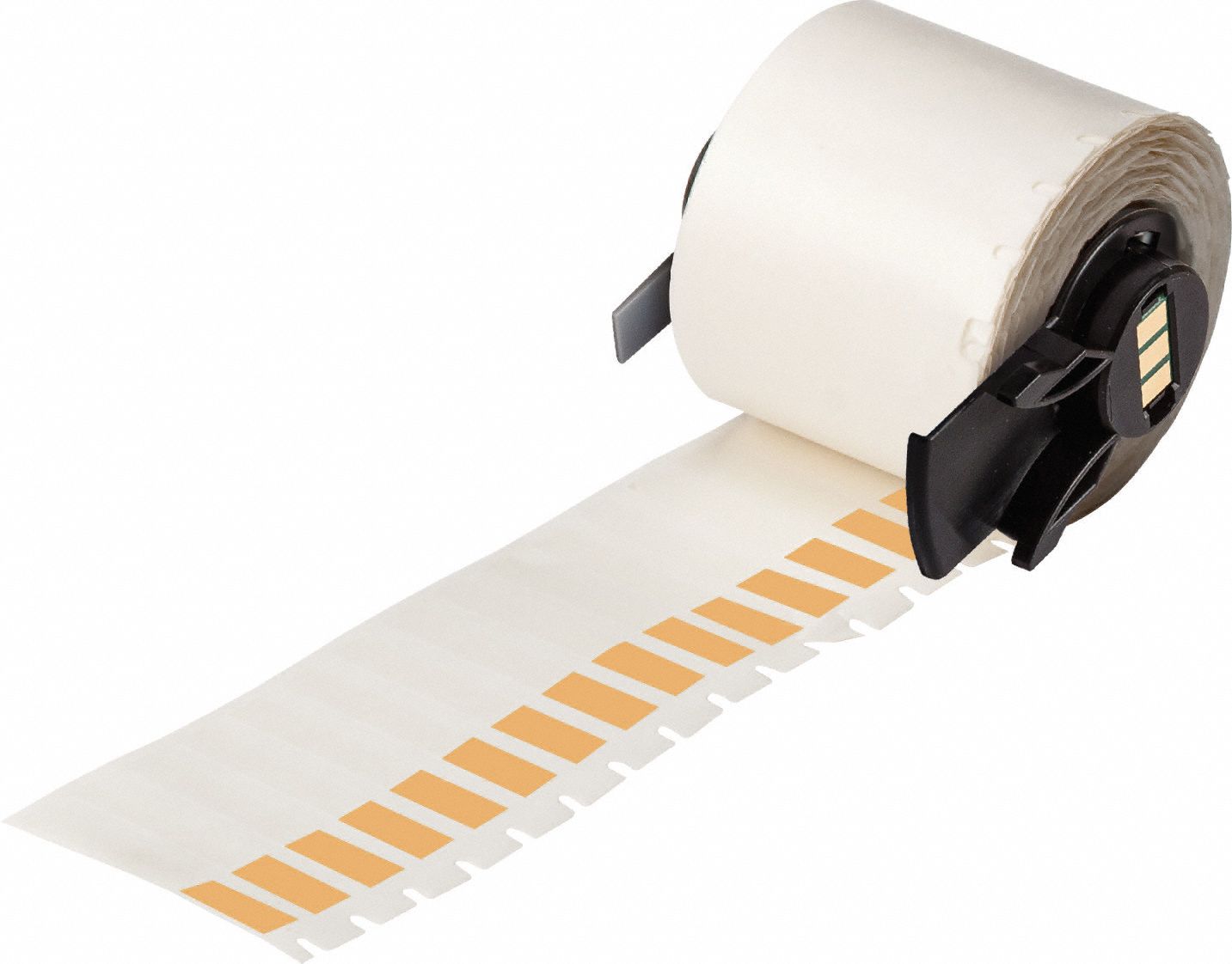 Wraparound Label: 1 1/2 in x 1/4 in, 1/4 in, Vinyl, Orange (Matte), For 10 AWG to 4 AWG Wire Gauge