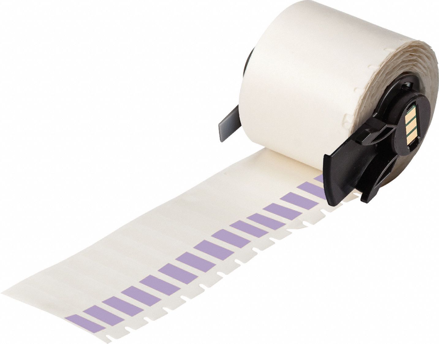 Wraparound Label: 1 1/2 in x 1/4 in, 1/4 in, Vinyl, Purple (Matte), For 10 AWG to 4 AWG Wire Gauge