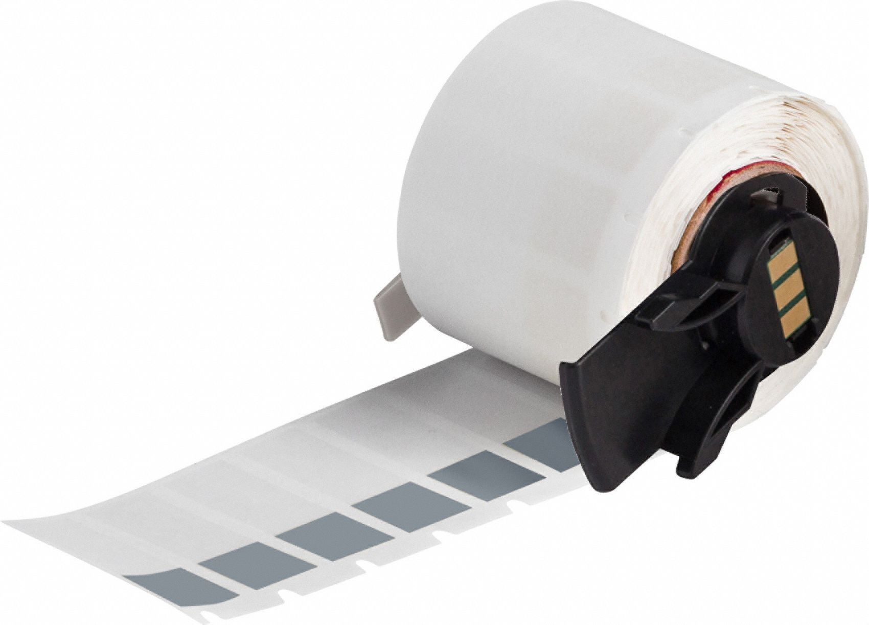 Wraparound Label: 1 1/2 in x 1/2 in, 1/2 in, Vinyl, Gray (Matte), For 10 AWG to 4 AWG Wire Gauge