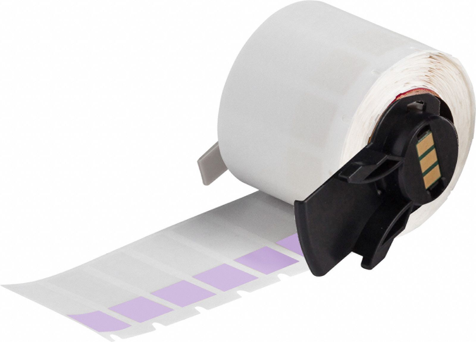 Wraparound Label: 1 1/2 in x 1/2 in, 1/2 in, Vinyl, Purple (Matte), For 10 AWG to 4 AWG Wire Gauge