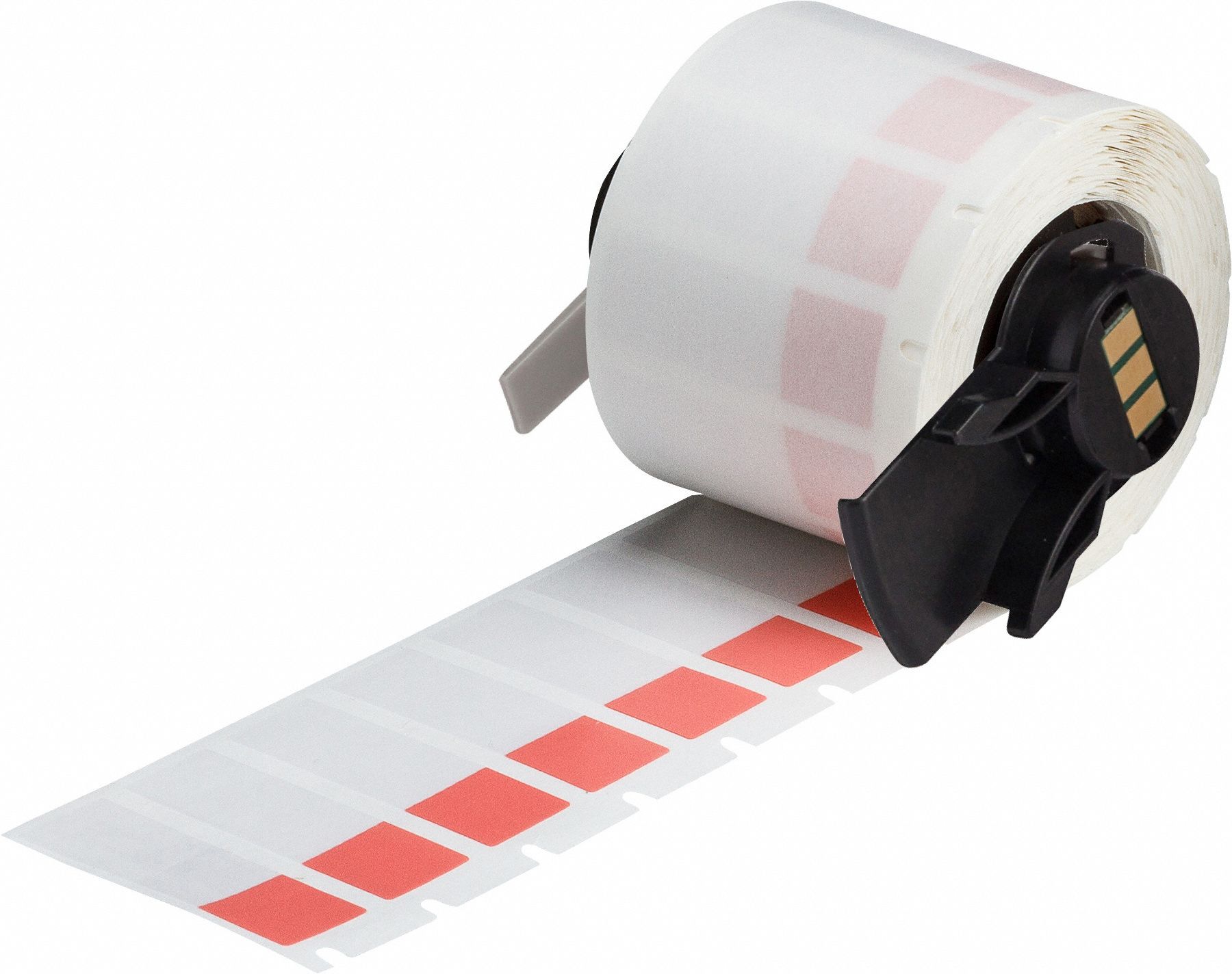 Wraparound Label: 1 1/2 in x 1/2 in, 1/2 in, Vinyl, Red (Matte), For 10 AWG to 4 AWG Wire Gauge