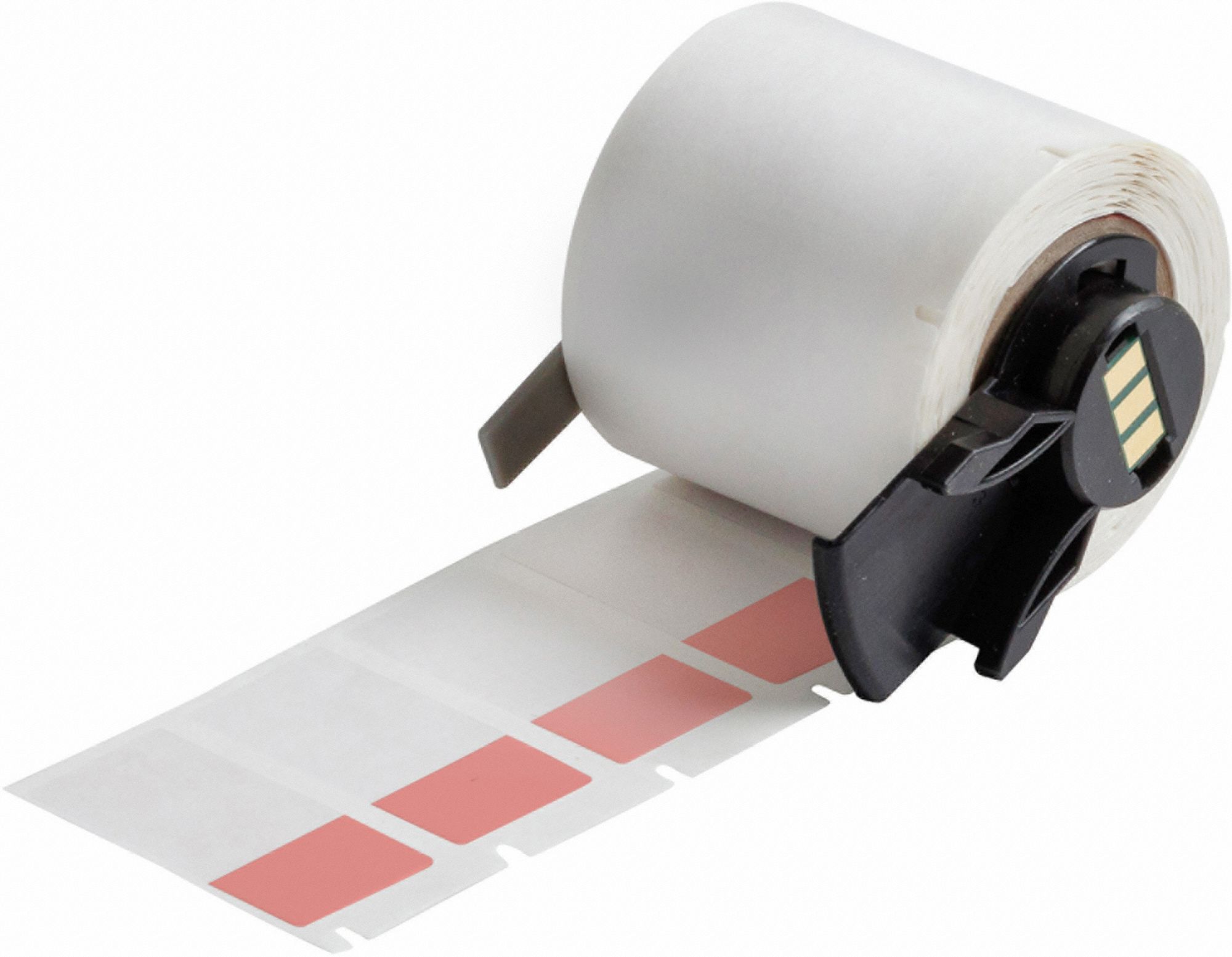 Wraparound Label: 1 1/2 in x 3/4 in, 3/4 in, Vinyl, Red (Matte), For 10 AWG to 4 AWG Wire Gauge