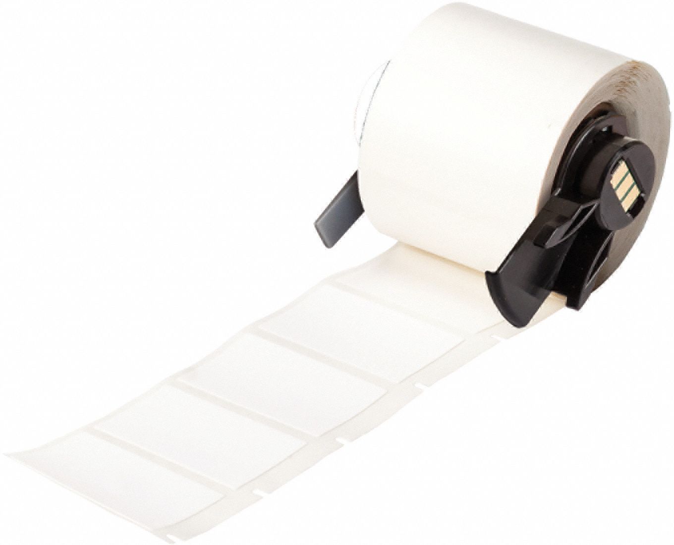 Pre-Cut Label Stock Roll: Tamper Indicating, 1 in x 1 1/2 in, 1 1/2 in x 1 in, White (Matte)