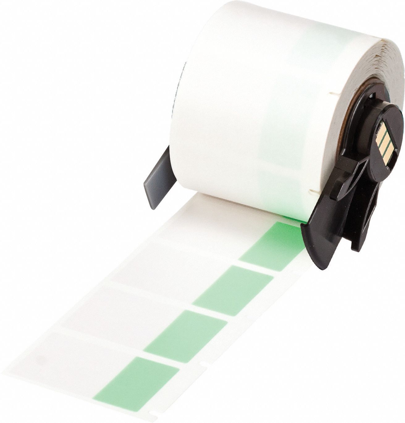 Wraparound Label: 1 1/2 in x 1 in, 1 in, Vinyl, Green (Matte), For 10 AWG to 4 AWG Wire Gauge
