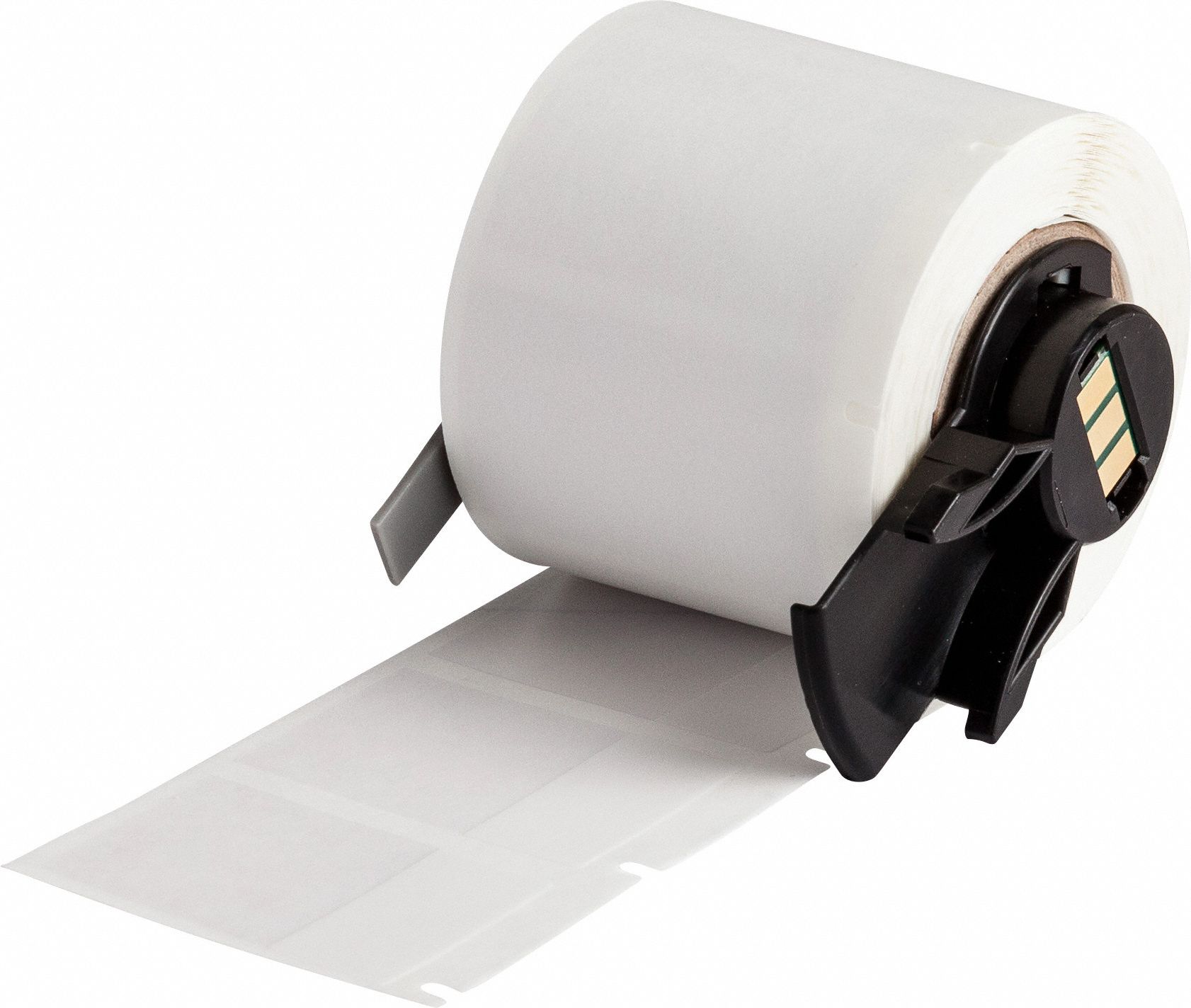 Wraparound Label: 1 1/2 in x 1 in, 1 in, Vinyl, White (Matte), For 10 AWG to 4 AWG Wire Gauge