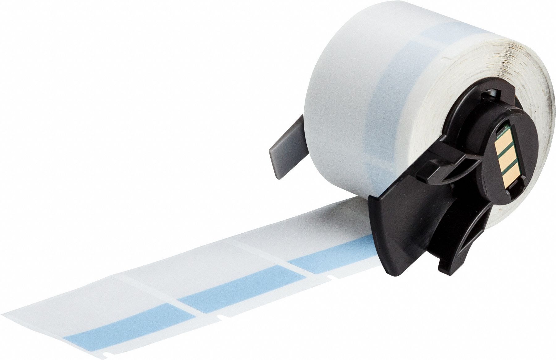 Wraparound Label: 1 1/2 in x 1 1/2 in, 1 1/2 in, Vinyl, Blue (Matte), For 10 AWG to 4 AWG Wire Gauge