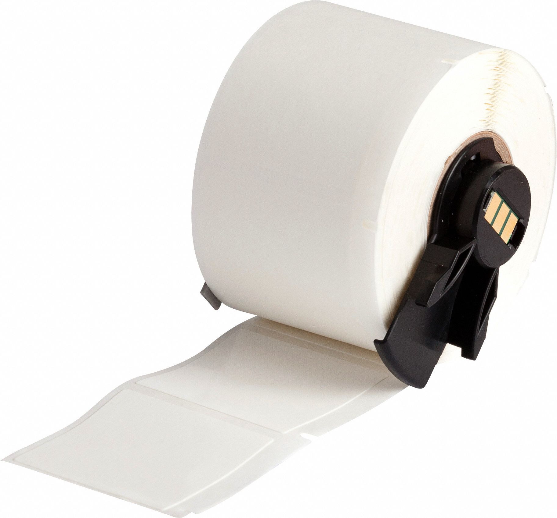 Wraparound Label: 1 1/2 in x 1 1/2 in, Vinyl, Black on White, For 10 AWG to 4 AWG Wire Gauge