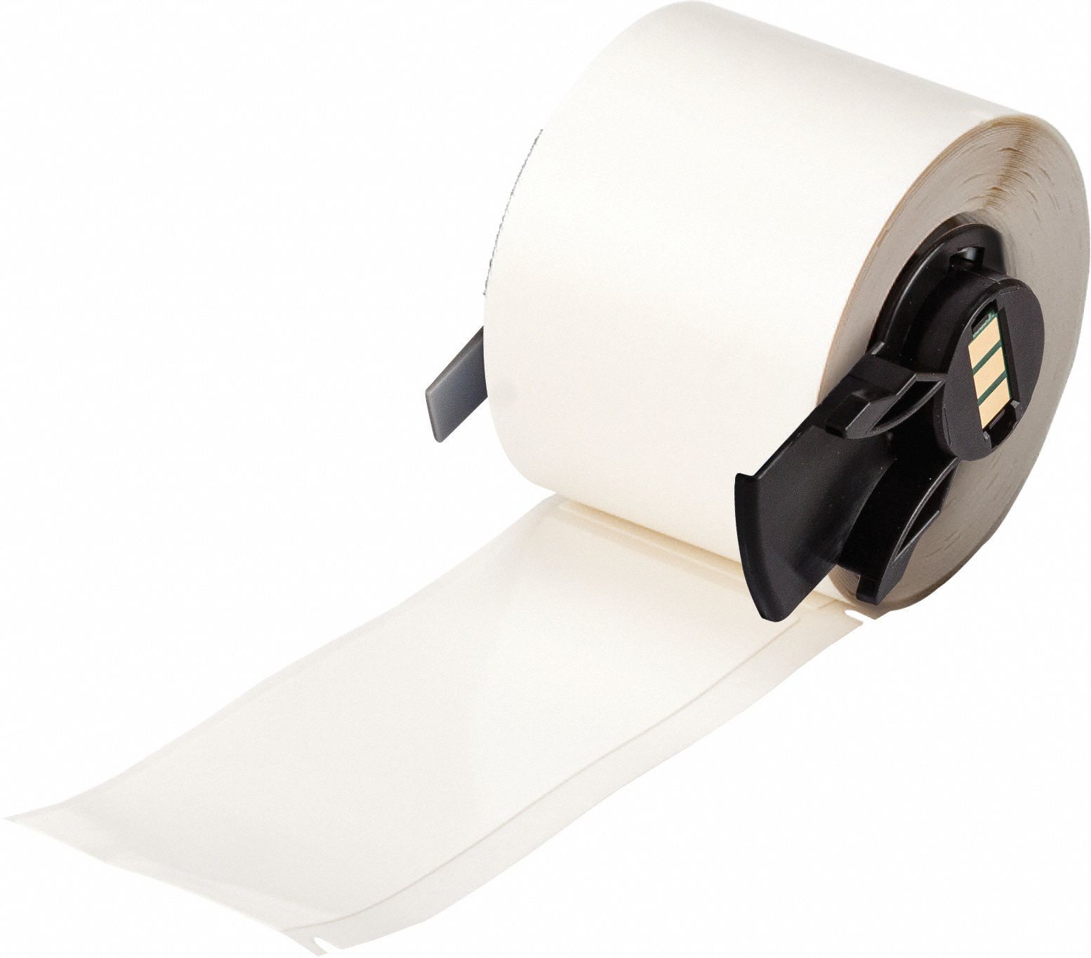 Wraparound Label: 4 in x 1 1/2 in, Vinyl, Black on White, For 1 AWG Wire Gauge