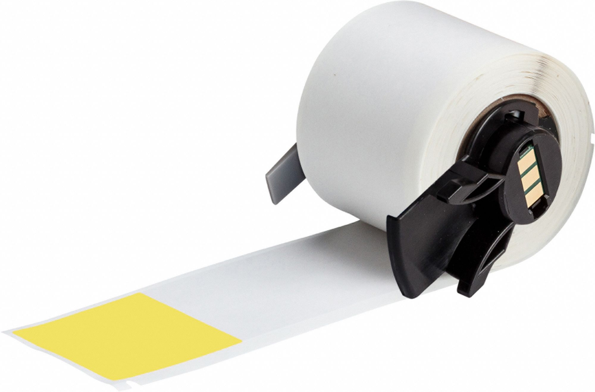 Wraparound Label: 6 in x 1 1/2 in, 1 1/2 in, Vinyl, Yellow (Matte), For 0.64 in to 1.43 in Wire Dia