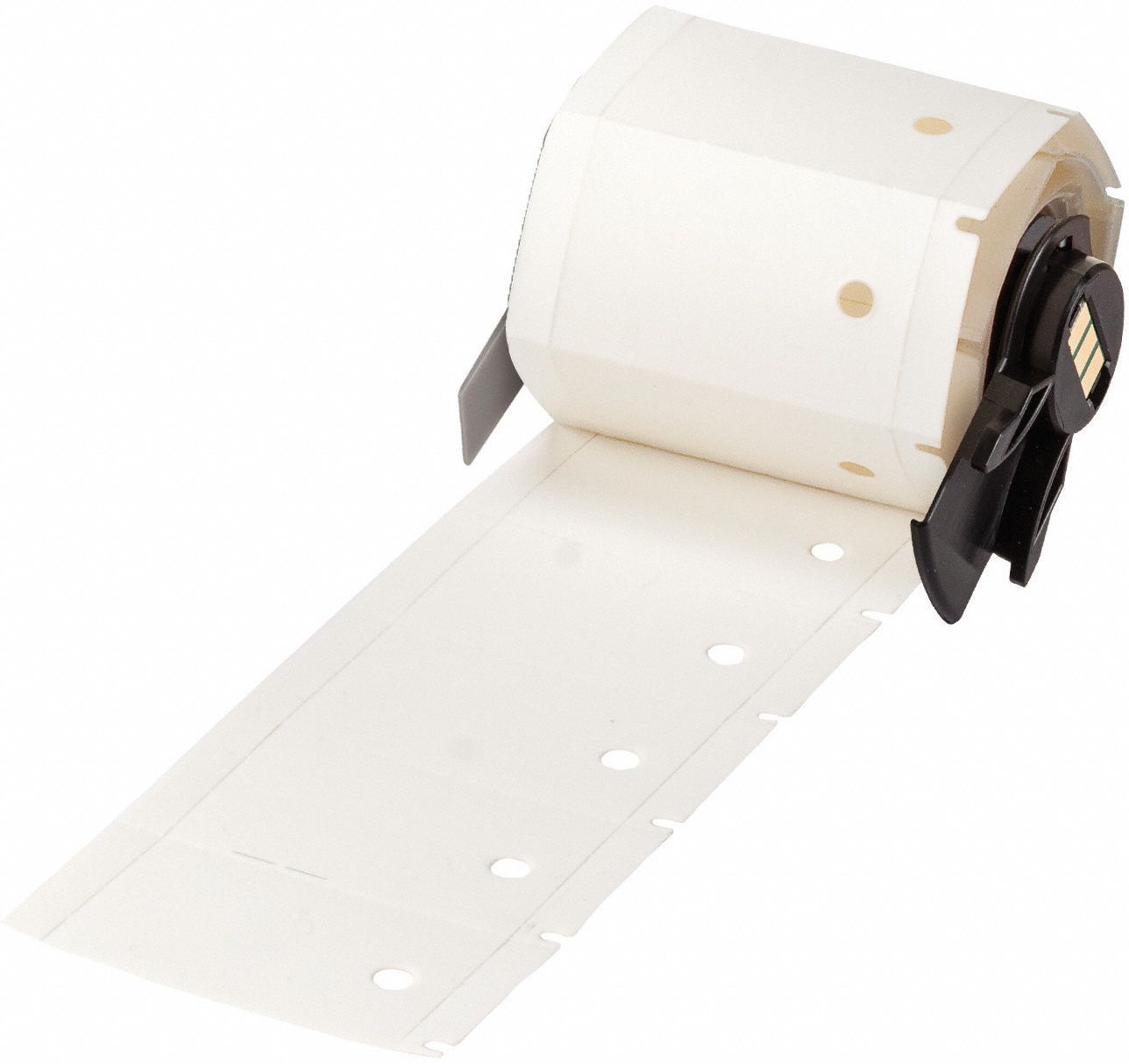 Pre-Cut Label Stock Roll: 1 1/8 in x 1 3/4 in, Polyethylene, White (Matte), Indoor/Outdoor