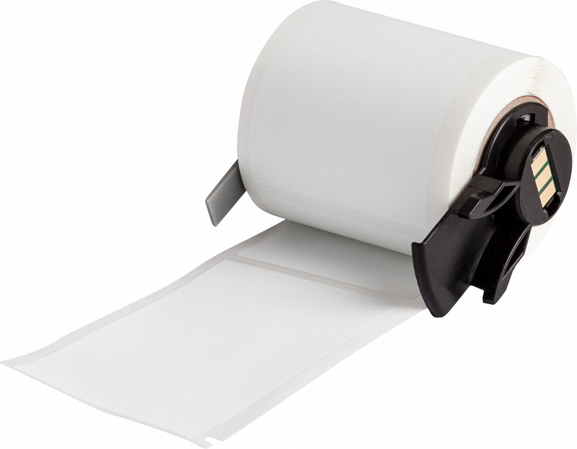 Pre-Cut Label Stock Roll: Tamper Indicating, 1 29/32 in x 3 in, 3 in x 1 29/32 in, White (Matte)
