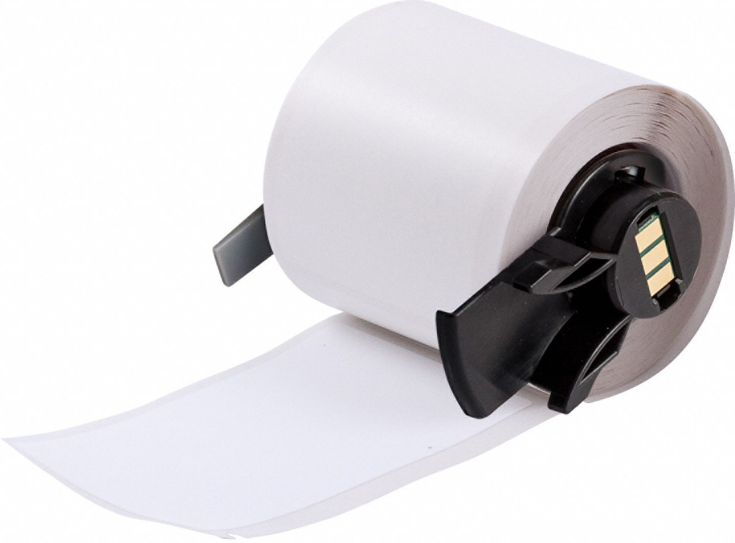 Pre-Cut Label Stock Roll: 1 29/32 in x 3 in, Rubber, Aggressive Adhesive/Permanent Adhesive