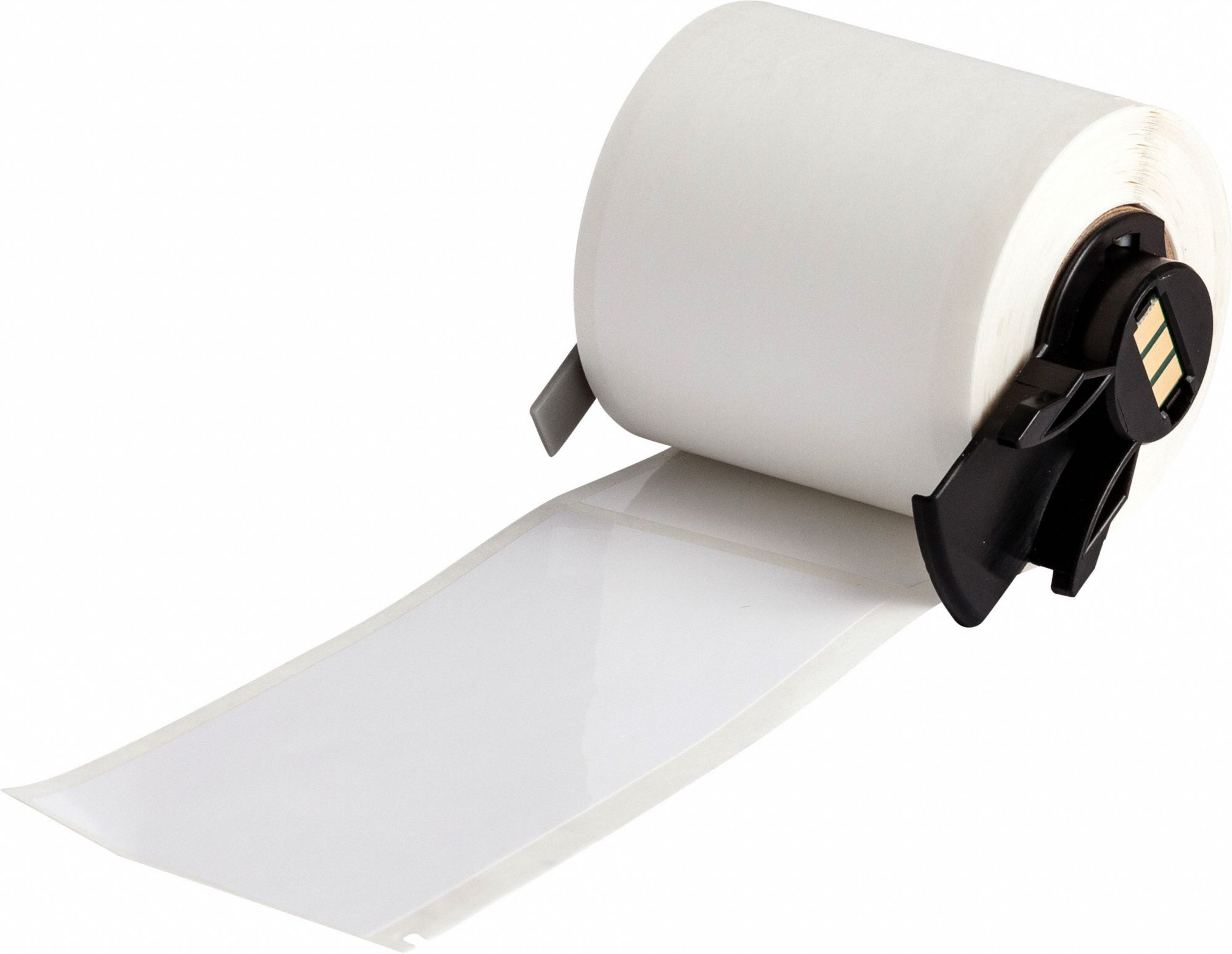 Pre-Cut Label Stock Roll: 1 29/32 in x 4 in, Rubber, Permanent Adhesive, 100 Labels, Permanent