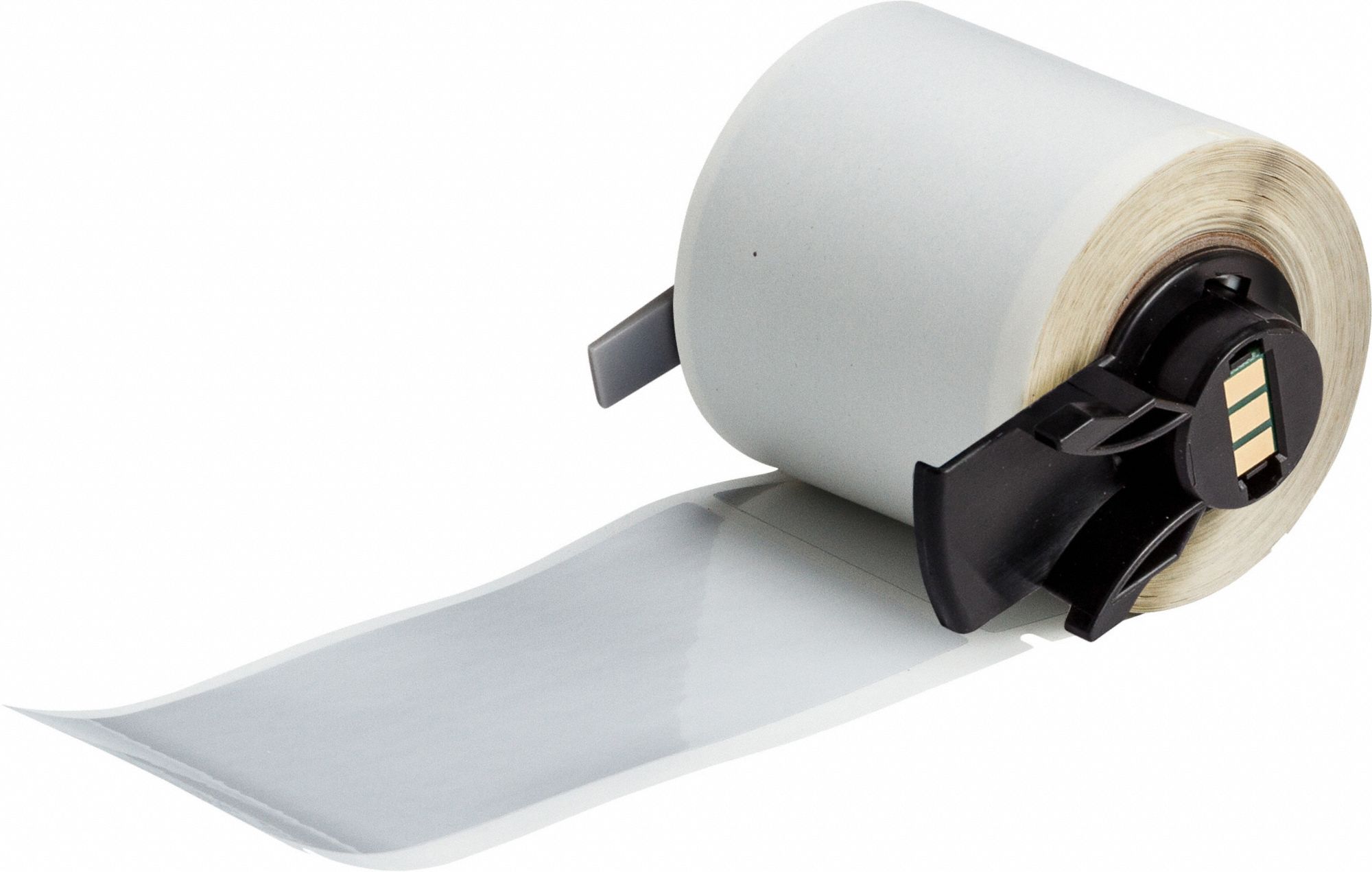 Pre-Cut Label Stock Roll: 1 29/32 in x 4 in, 4 in x 1 29/32 in, Polyester, Silver