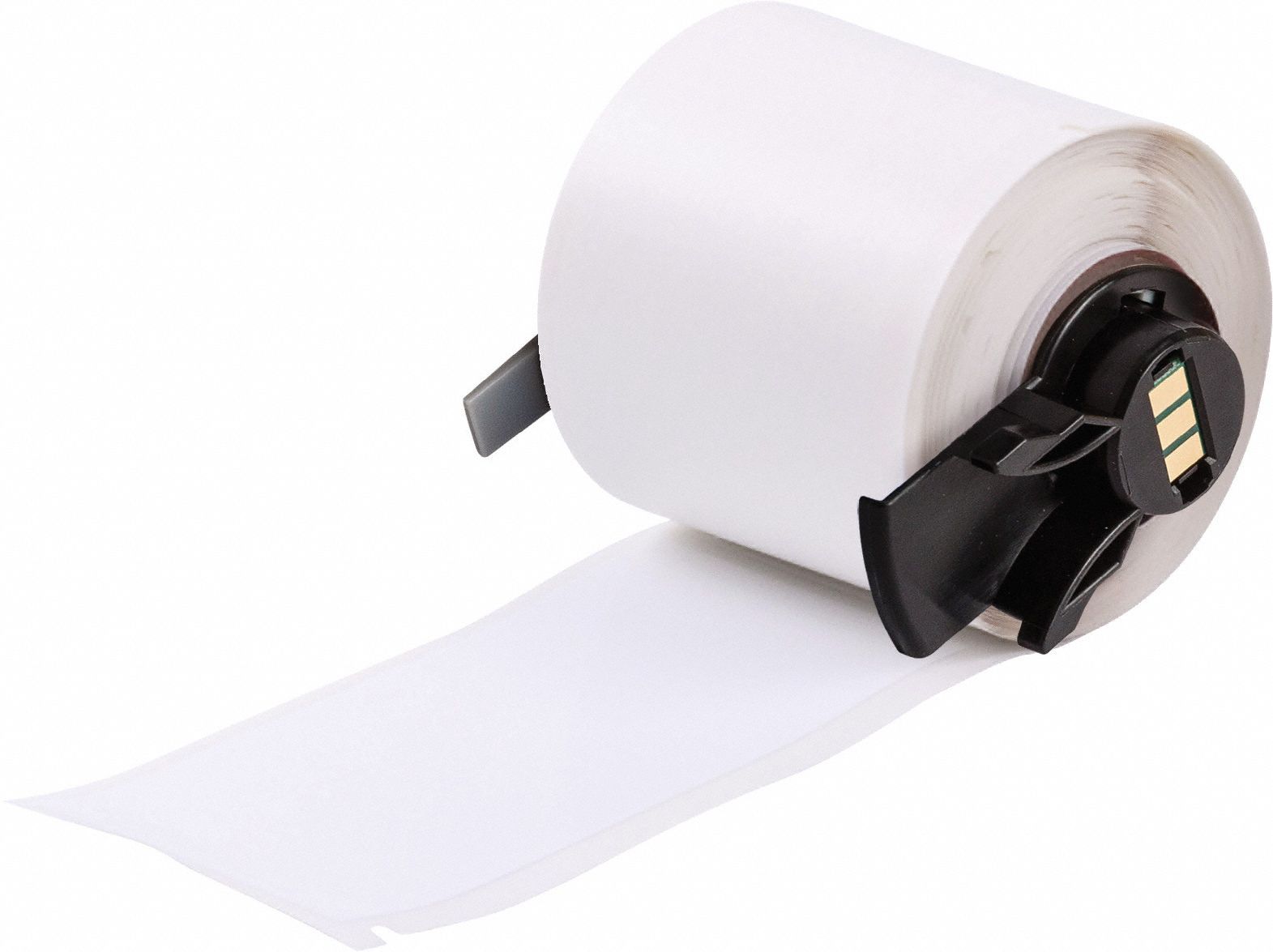 Pre-Cut Label Stock Roll: 1 29/32 in x 4 in, Rubber, Aggressive Adhesive/Permanent Adhesive