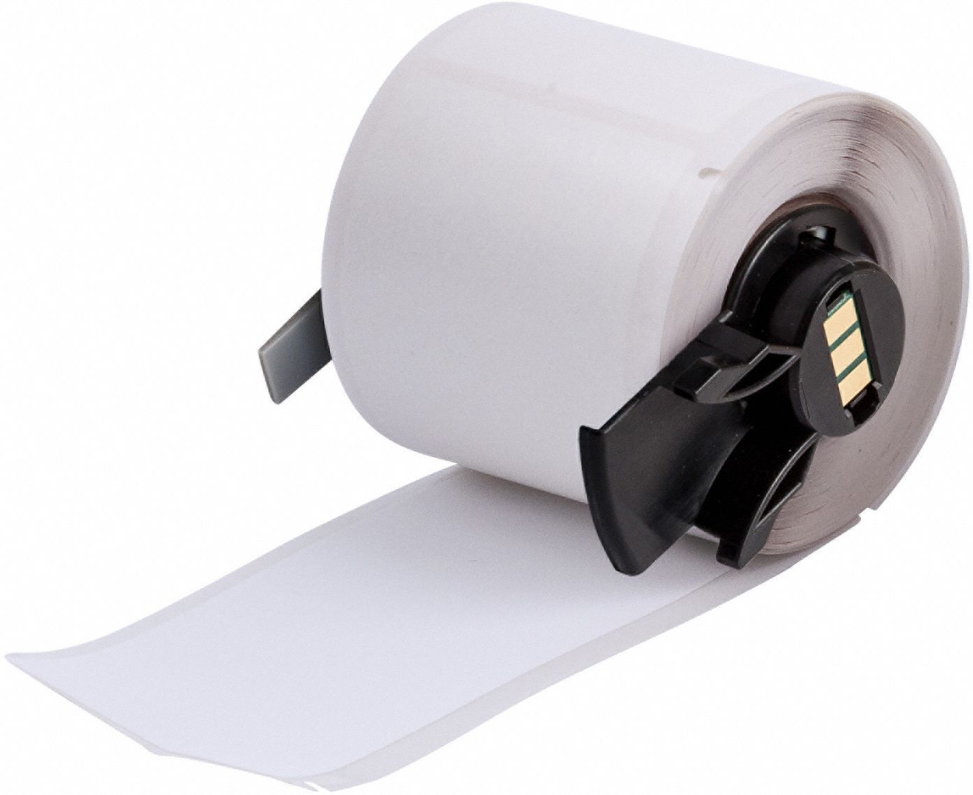 Pre-Cut Label Stock Roll: 1 29/32 in x 4 in, Rubber, Aggressive Adhesive/Permanent Adhesive