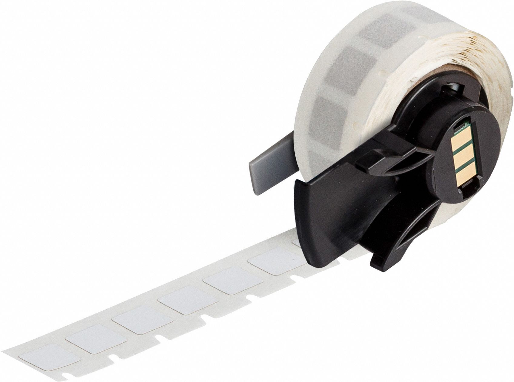 Pre-Cut Label Stock Roll: 13/32 in x 13/32 in, 13/32 in x 13/32 in, Polyimide, White (Matte)