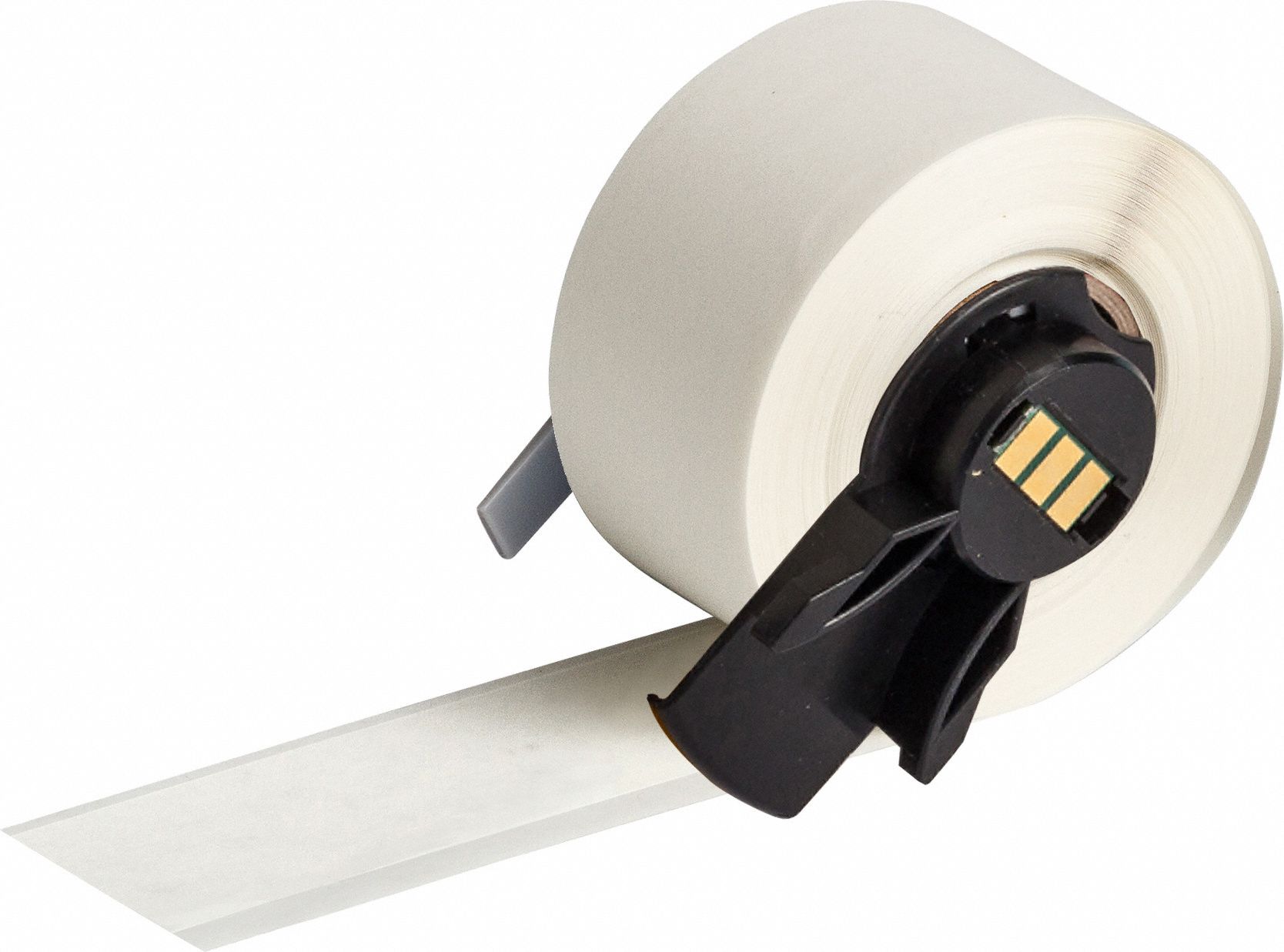 Continuous Label Stock: 1 in x 50 ft, Polyester, Clear (Gloss), Indoor