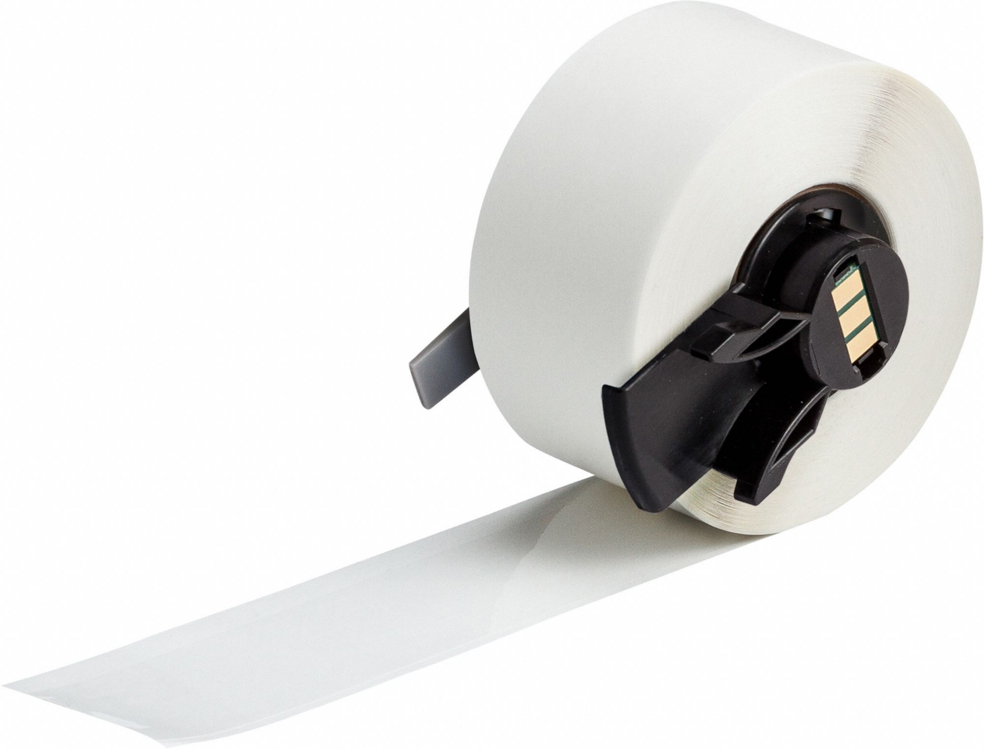 Continuous Label Stock: 1 in x 50 ft, Polyester, Clear (Gloss), Indoor