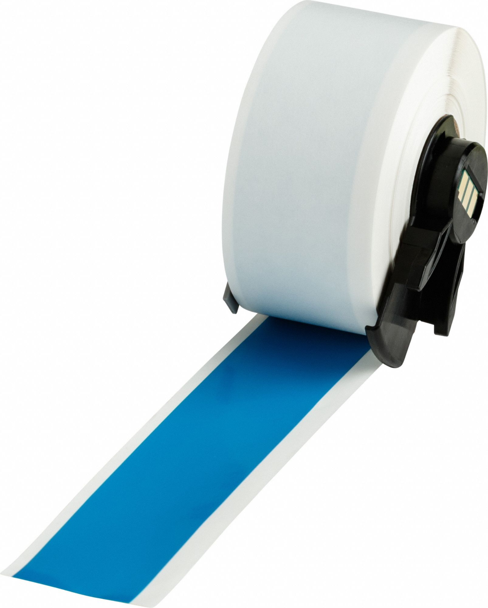 Continuous Label Stock: 1 in x 50 ft, Vinyl, Blue (Gloss), Outdoor