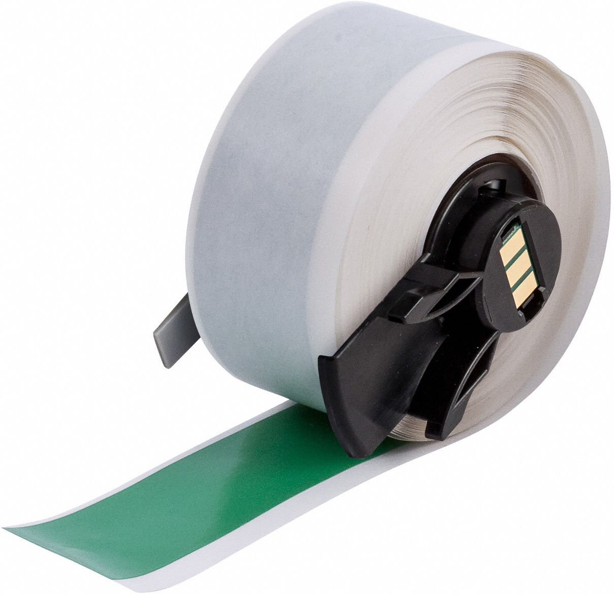 Continuous Label Stock: 1 in x 50 ft, Vinyl, Green (Gloss), Outdoor