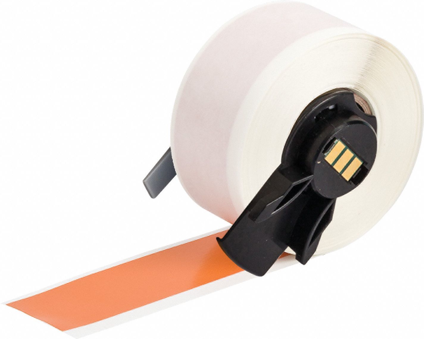 Continuous Label Stock: 1 in x 50 ft, Vinyl, Orange (Gloss), Outdoor