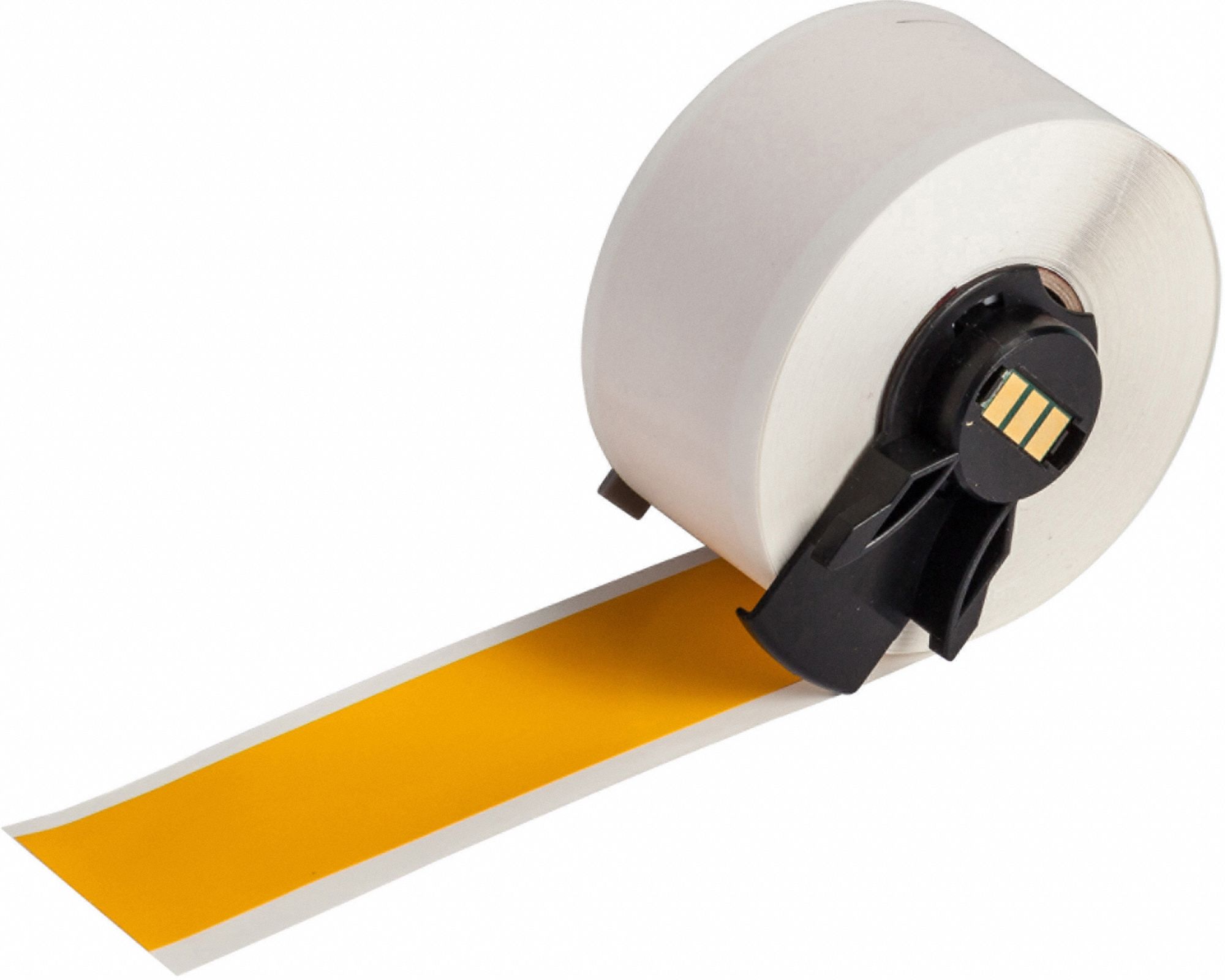 Continuous Label Stock: 1 in x 50 ft, Vinyl, Yellow (Gloss), Outdoor