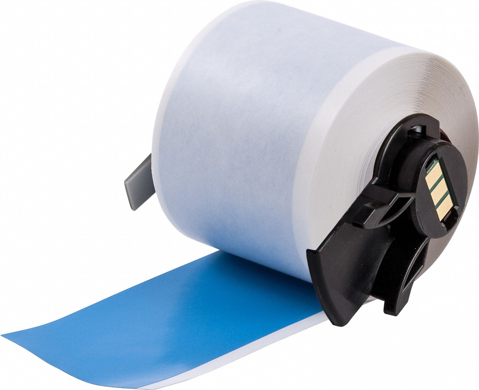 Continuous Label Stock: 1 29/32 in x 50 ft, Vinyl, Blue (Gloss), Outdoor