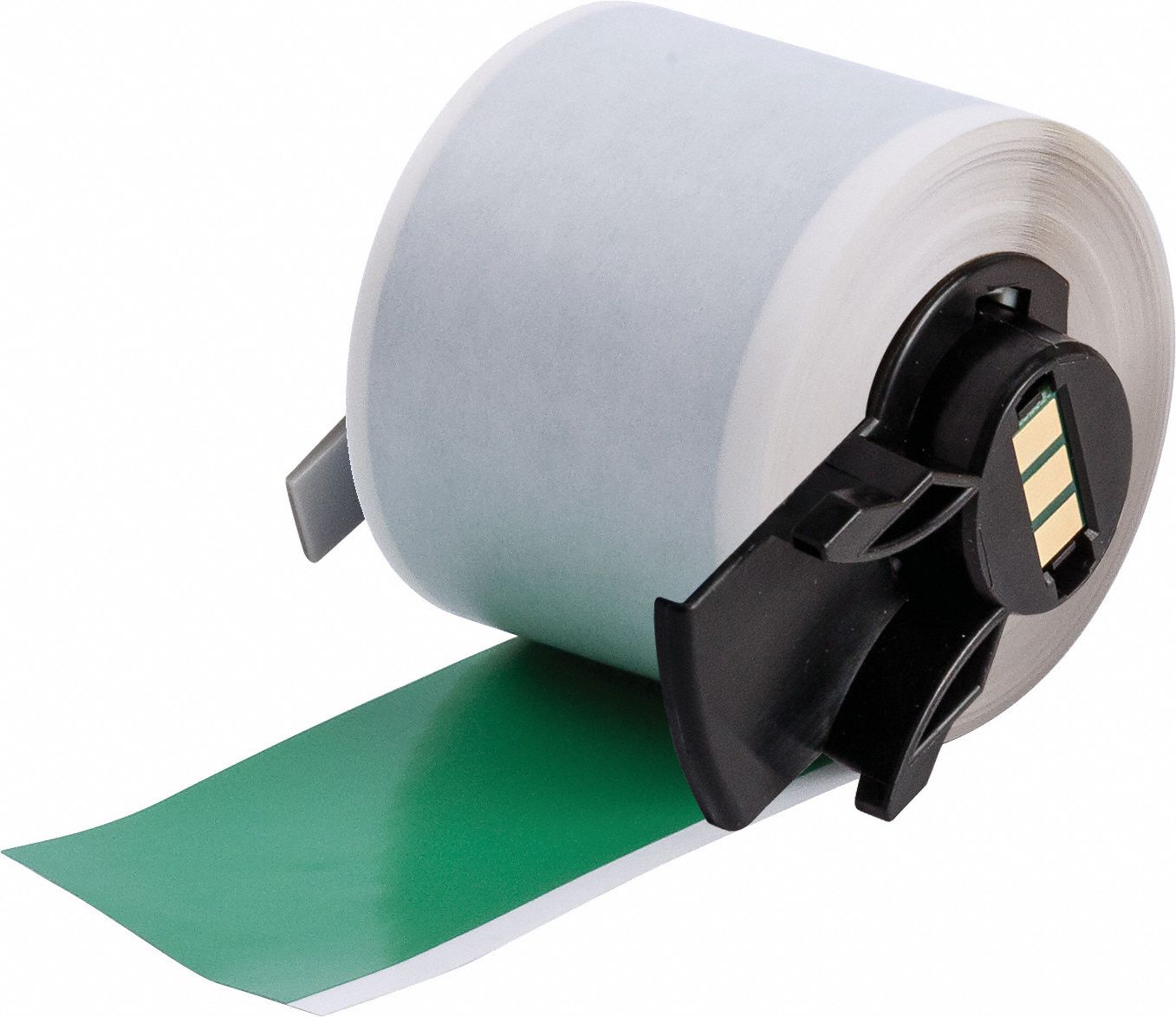 Continuous Label Stock: 1 29/32 in x 50 ft, Vinyl, Green (Gloss), Outdoor