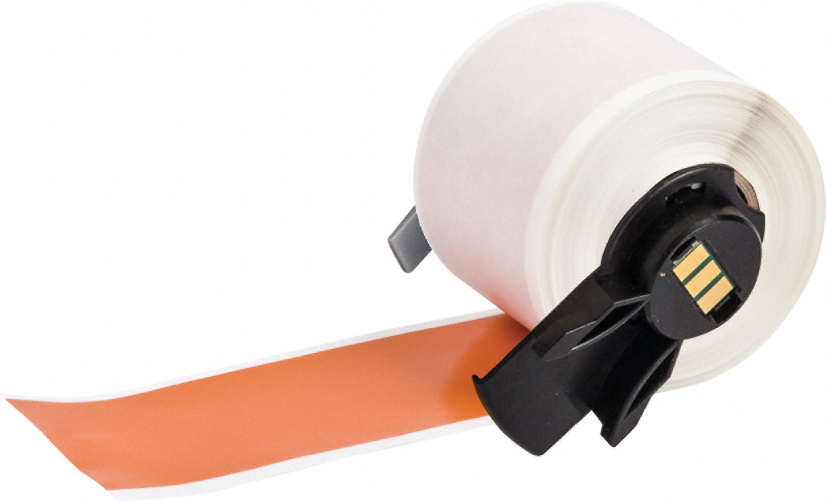 Continuous Label Stock: 1 29/32 in x 50 ft, Vinyl, Orange (Gloss), Outdoor