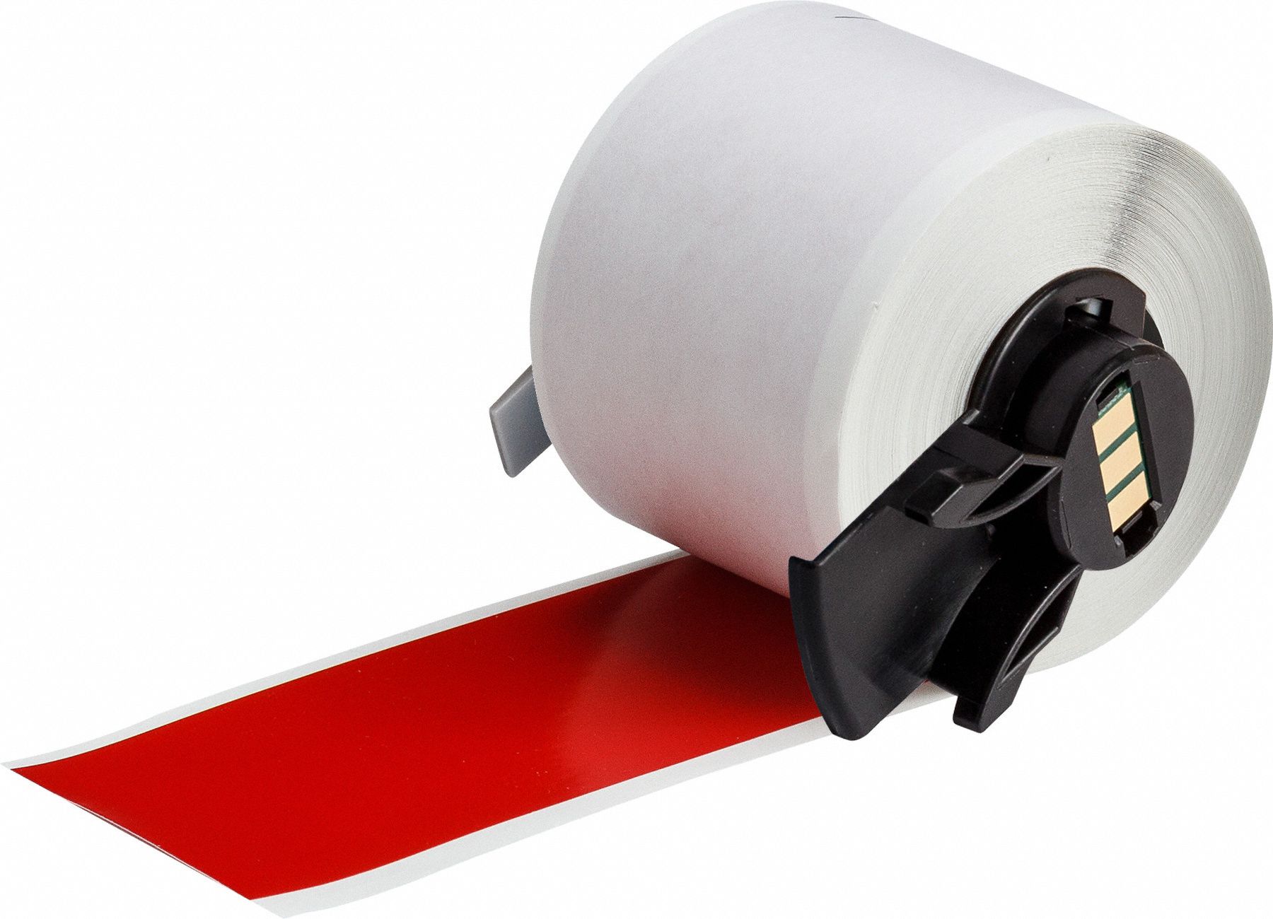 Continuous Label Stock: 1 29/32 in x 50 ft, Vinyl, Red (Gloss), Outdoor