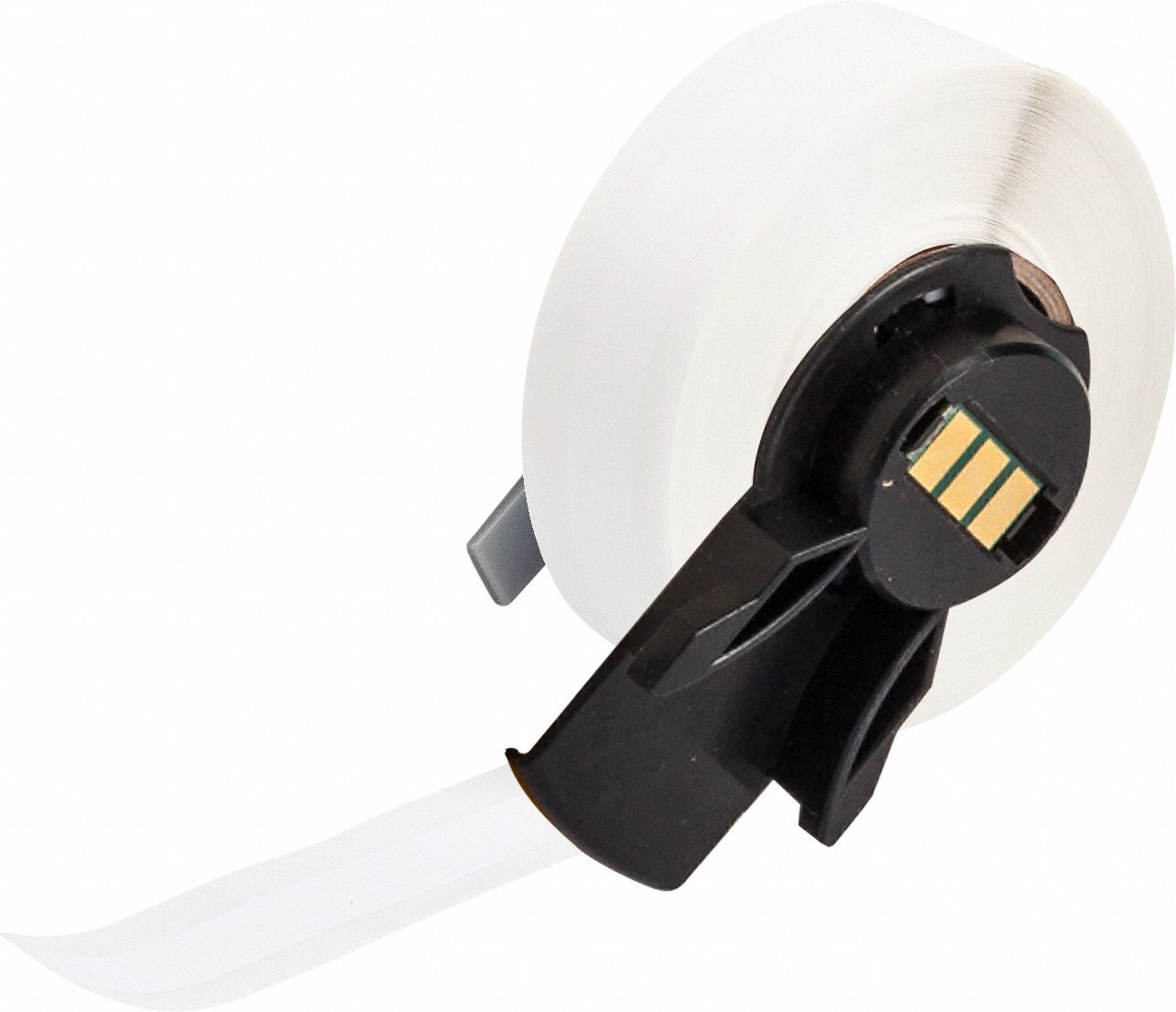 Continuous Label Stock: 3/8 in x 50 ft, Polyester, Clear (Gloss), Indoor