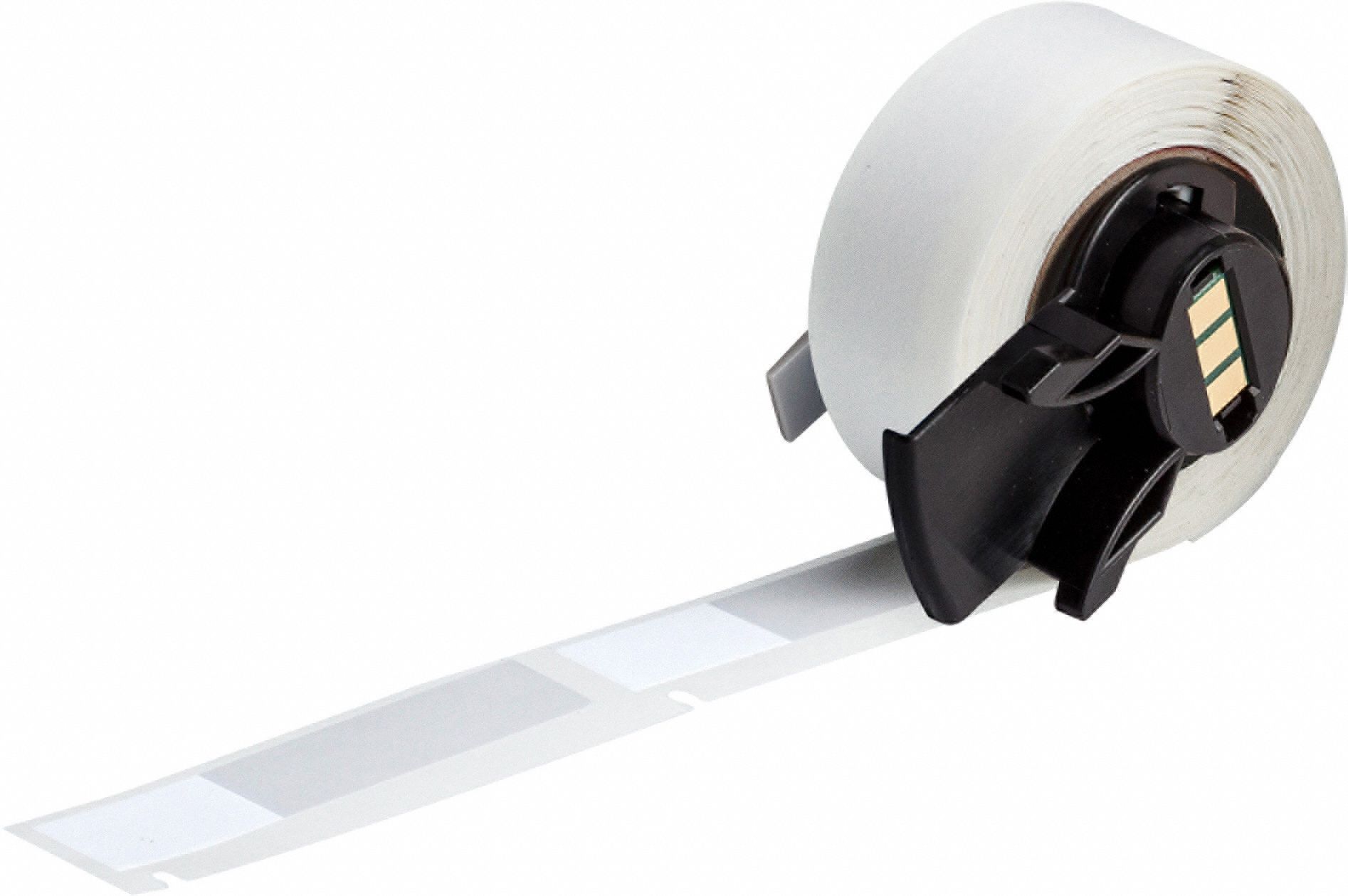 Wraparound Label: 2 3/16 in x 1/2 in, 1/2 in, Vinyl, White (Matte), For 6 AWG to 1 AWG Wire Gauge