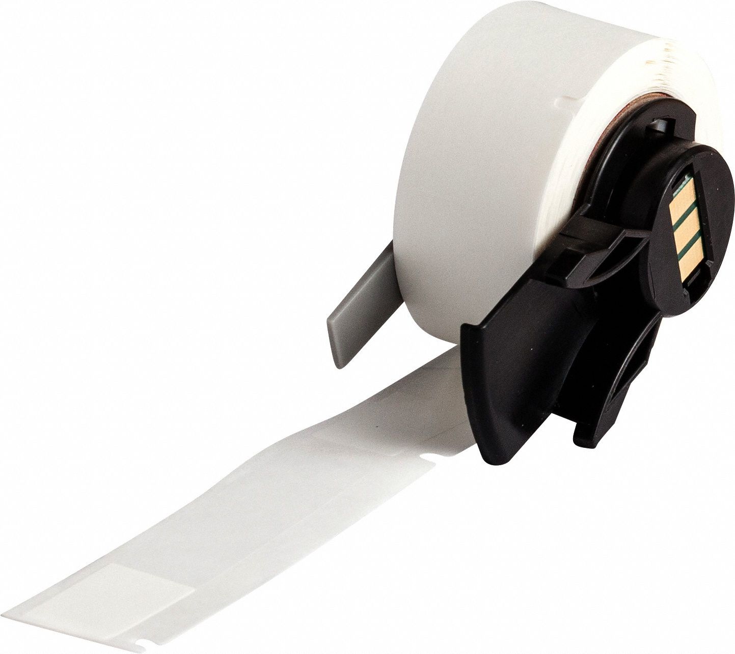 Pre-Cut Label Stock Roll: Rectangle, 1/2 in x 2 13/64 in, 2 13/64 in x 1/2 in, Clear/White