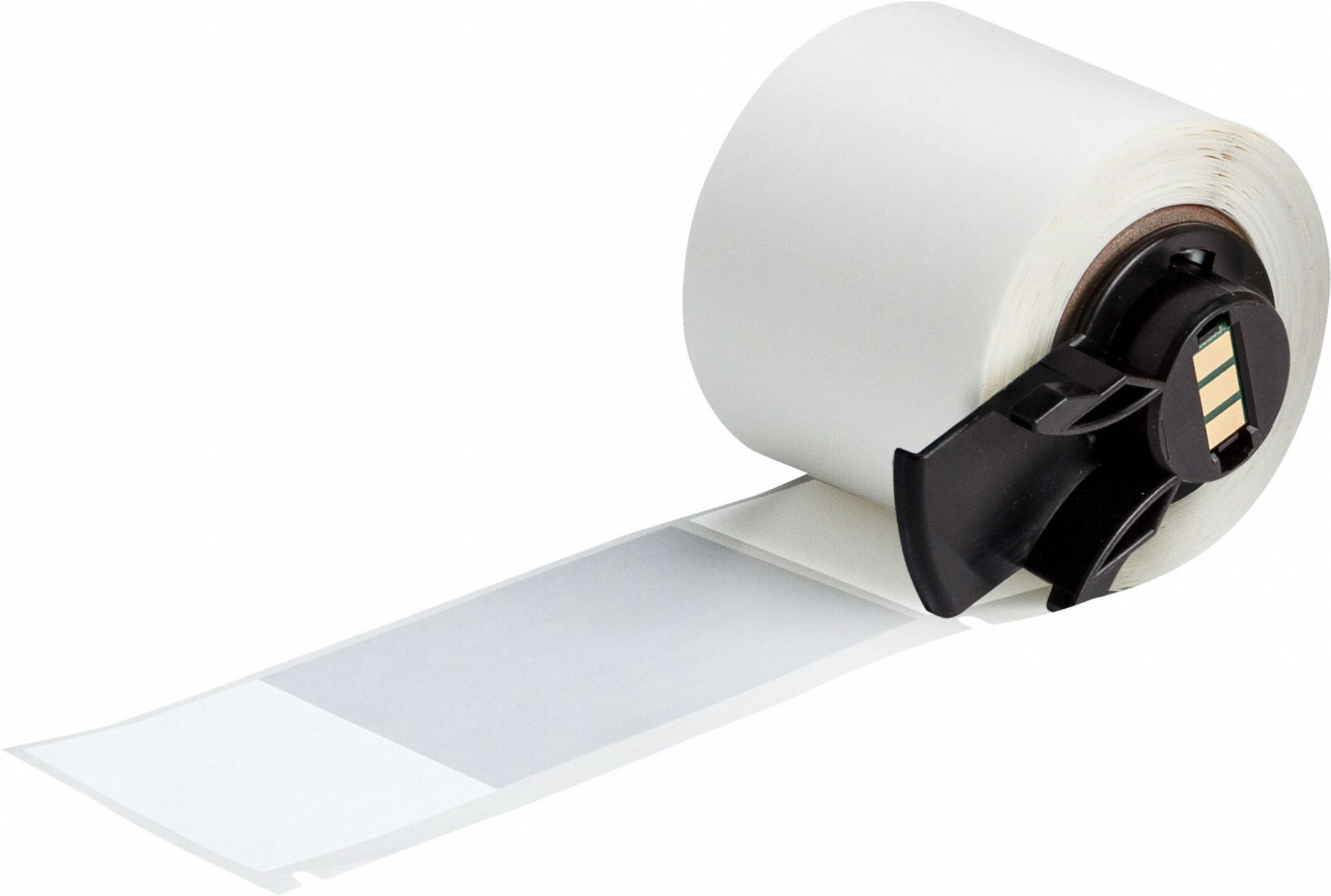 Pre-Cut Label Stock Roll: Rectangle, 1 1/2 in x 3 1/2 in, 3 1/2 in x 1 1/2 in, Clear/White