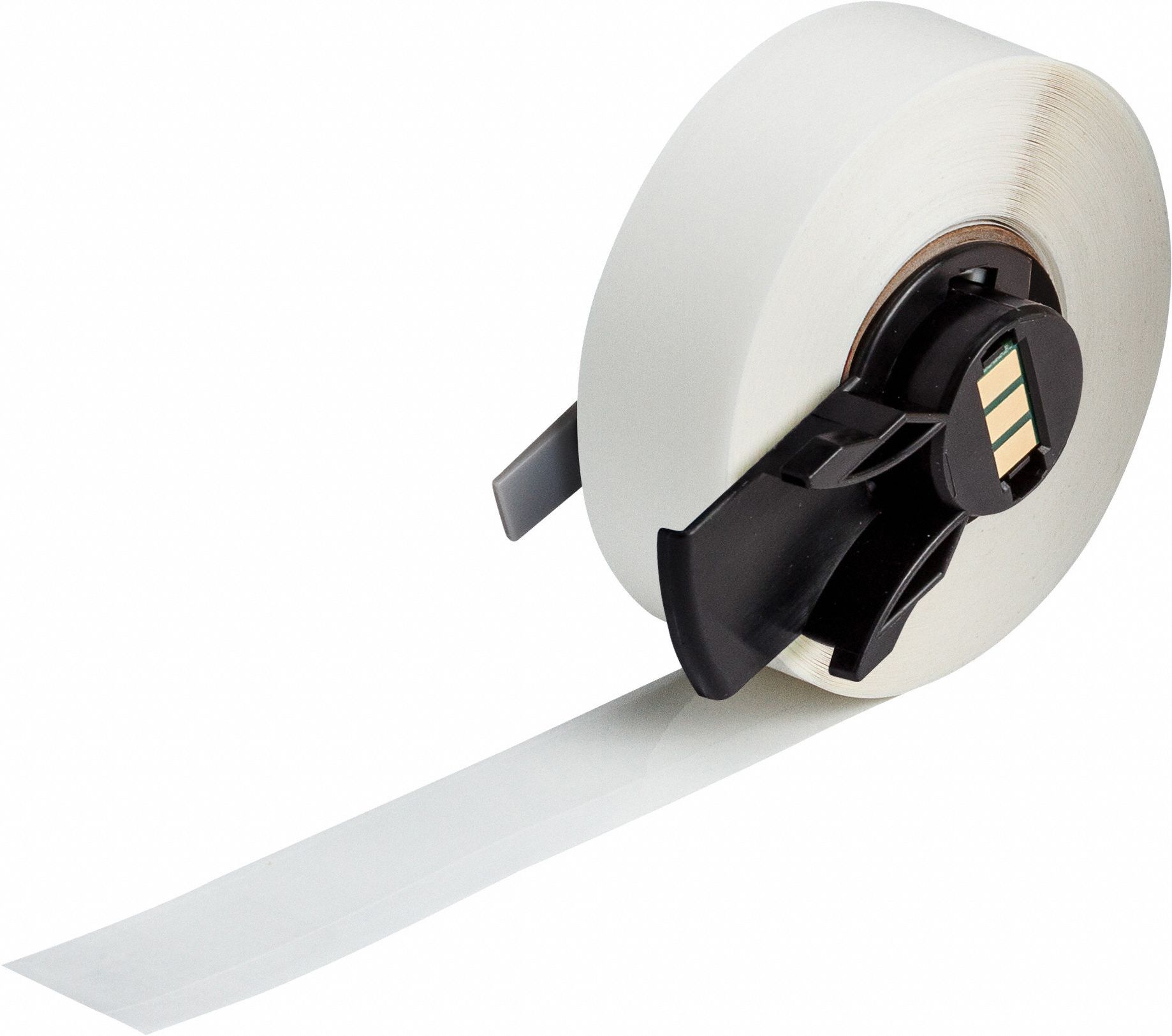 Continuous Label Stock: 1/2 in x 50 ft, Polyester, Clear (Gloss), Indoor