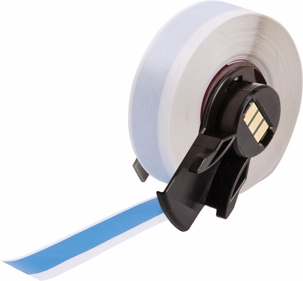 Continuous Label Stock: 1/2 in x 50 ft, Vinyl, Blue (Gloss), Outdoor