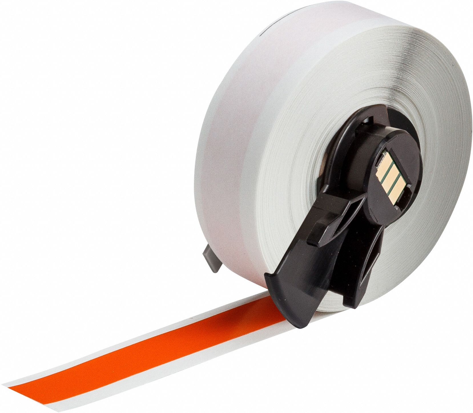 Continuous Label Stock: 1/2 in x 50 ft, Vinyl, Orange (Gloss), Outdoor