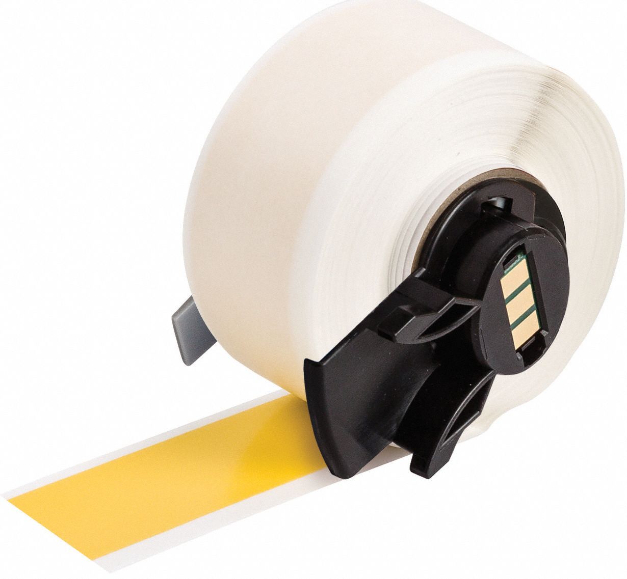 Continuous Label Stock: 1/2 in x 50 ft, Vinyl, Yellow (Gloss), Outdoor