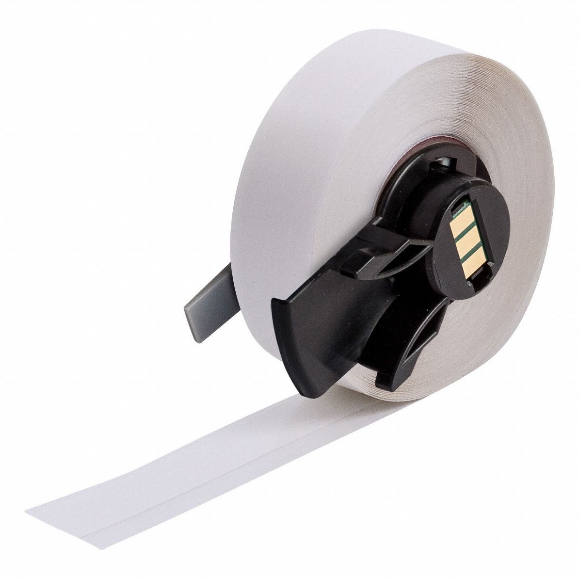 Continuous Label Stock: 1/2 in, 1/2 in x 30 ft, Vinyl, White