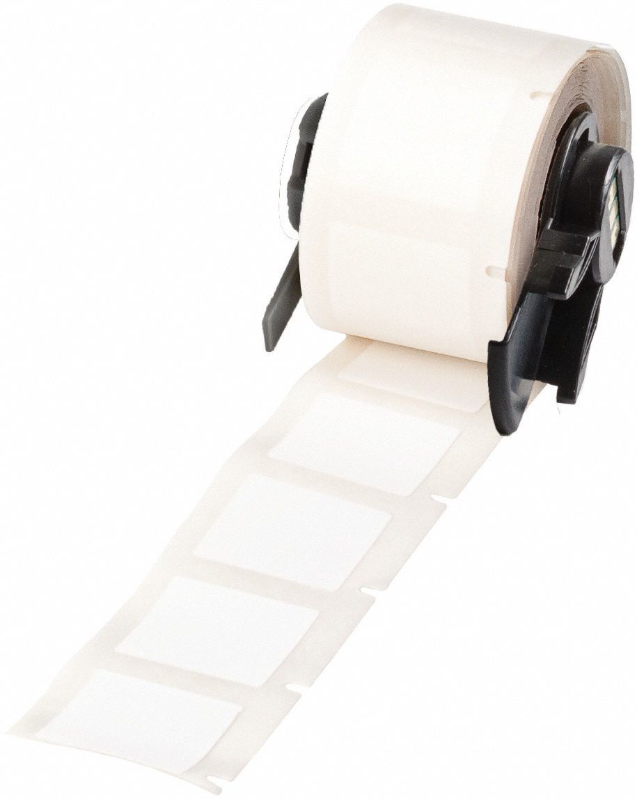 Pre-Cut Label Stock Roll: 29/32 in x 29/32 in, 29/32 in x 29/32 in, Cryogenic Autoclavable Polyester