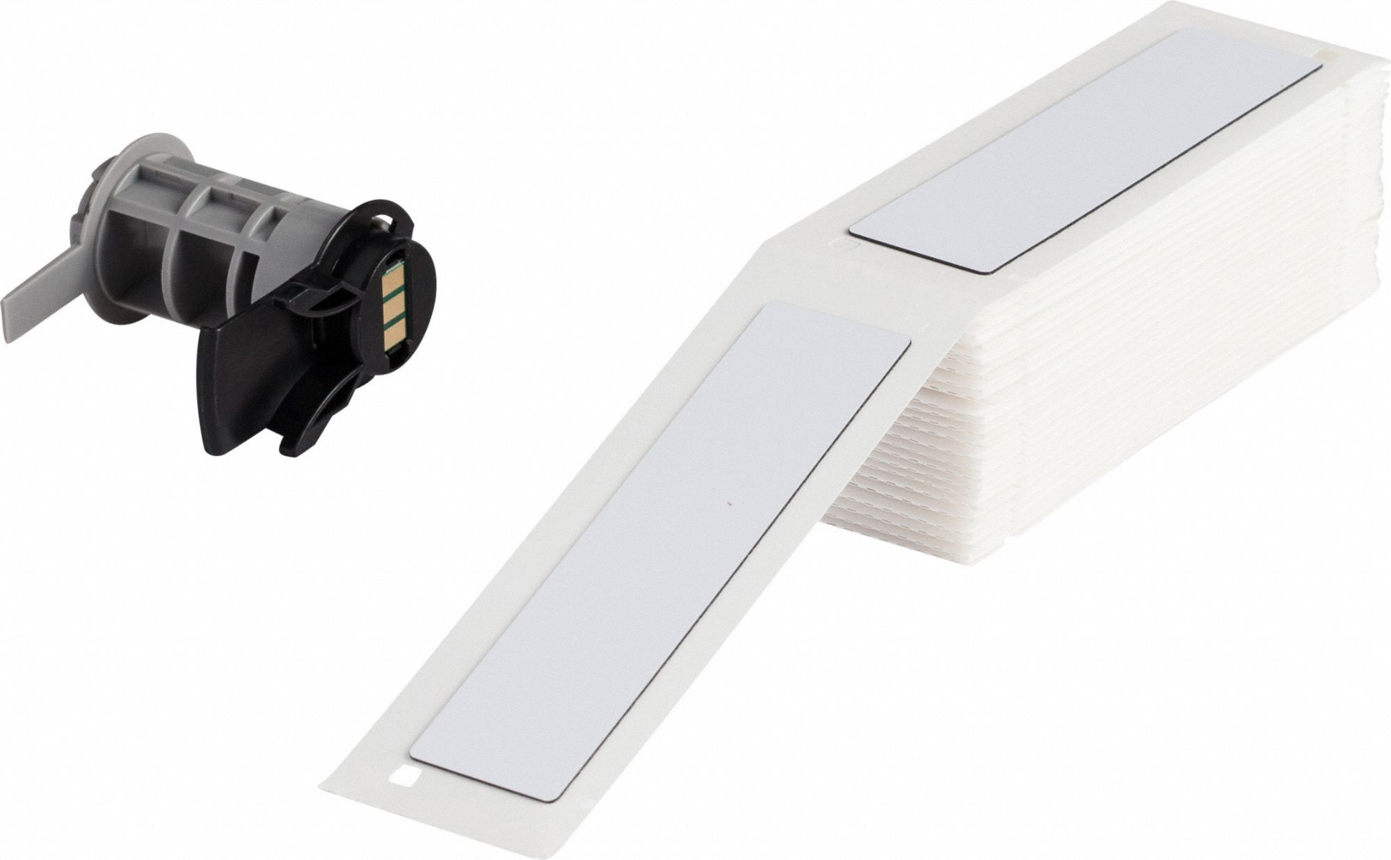 Pre-Cut Label Stock Roll: 4 in x 1 in, Polyester, White (Gloss), 50 Labels per Roll