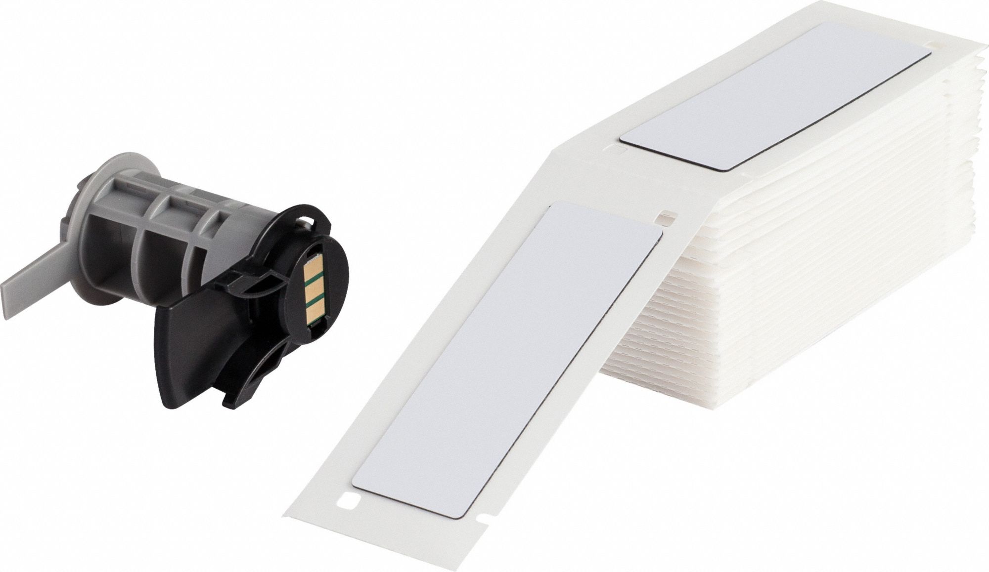 Pre-Cut Label Stock Roll: 3 in x 1 in, Polyester, White (Gloss), 50 Labels per Roll