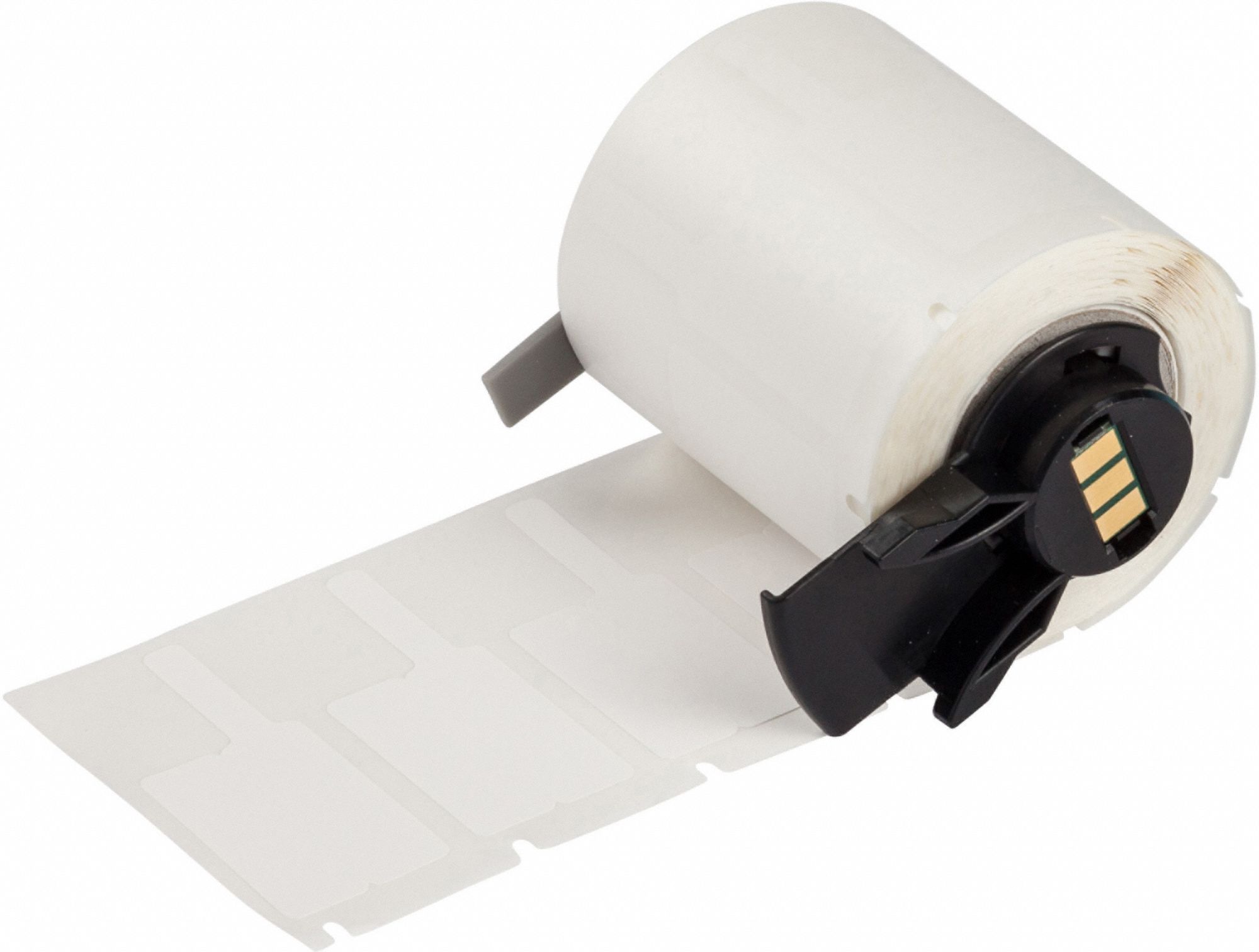 Wraparound Label: P-Shaped, 1 3/16 in x 25/32 in, Polypropylene, White ( Matte )