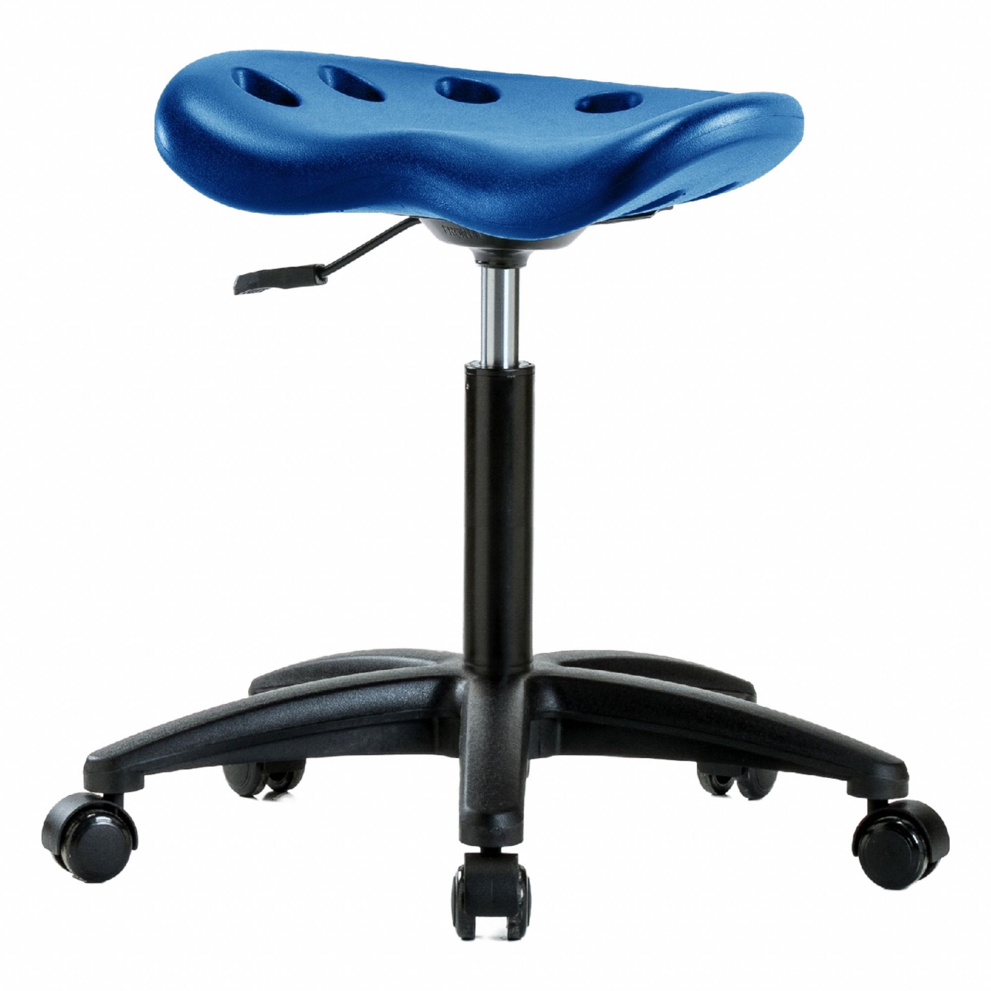 Stool: Polyurethane, Ht Range 19 in to 26 1/2 in, 17 in Seat Wd, 14 in Seat Dp, 0 Glides, 5 Casters