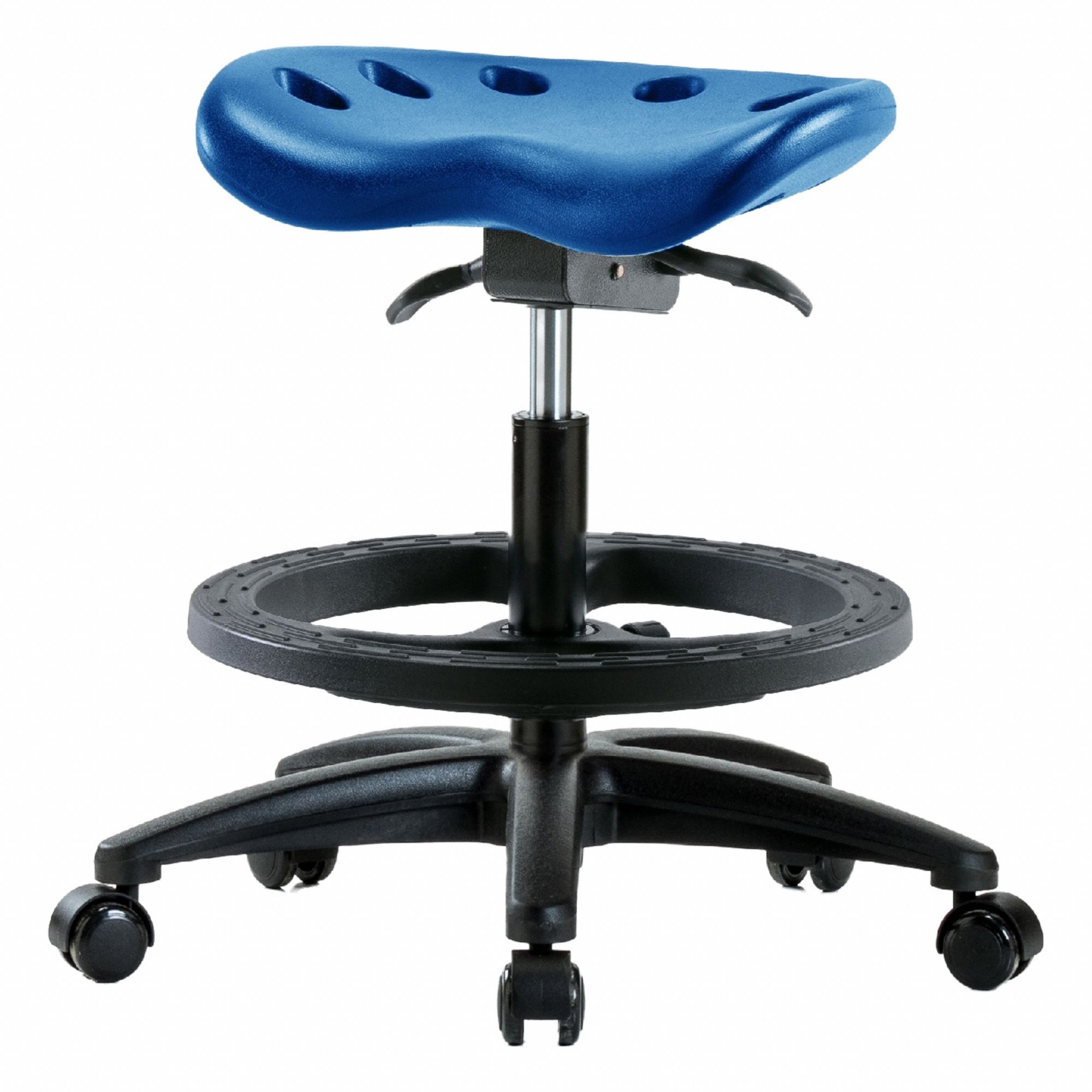 Tractor Stool: Polyurethane, Ht Range 19 in to 26 1/2 in, 17 in Seat Wd, 14 in Seat Dp, 0 Glides