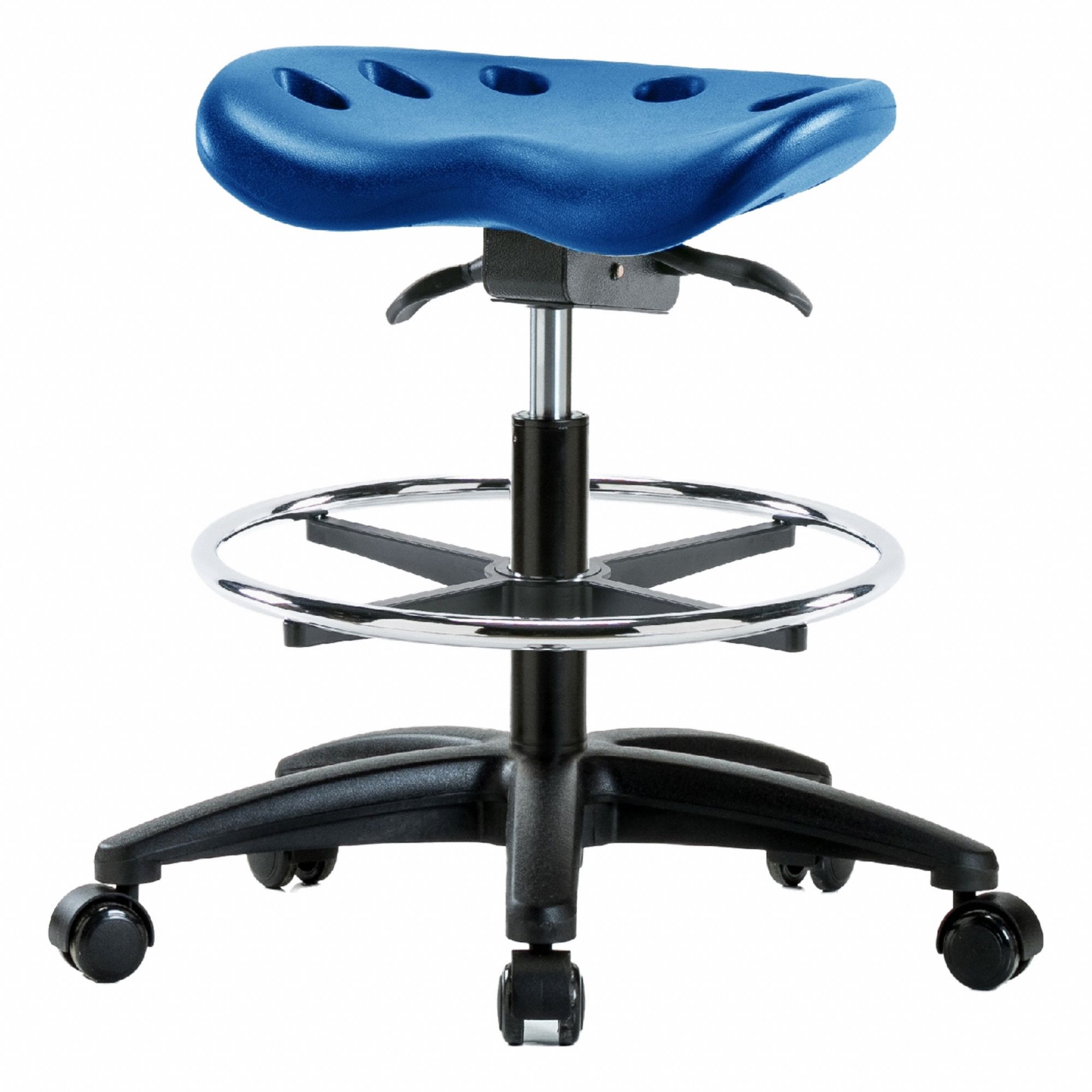 Tractor Stool: Polyurethane, Ht Range 19 in to 26 1/2 in, 17 in Seat Wd, 14 in Seat Dp, 0 Glides