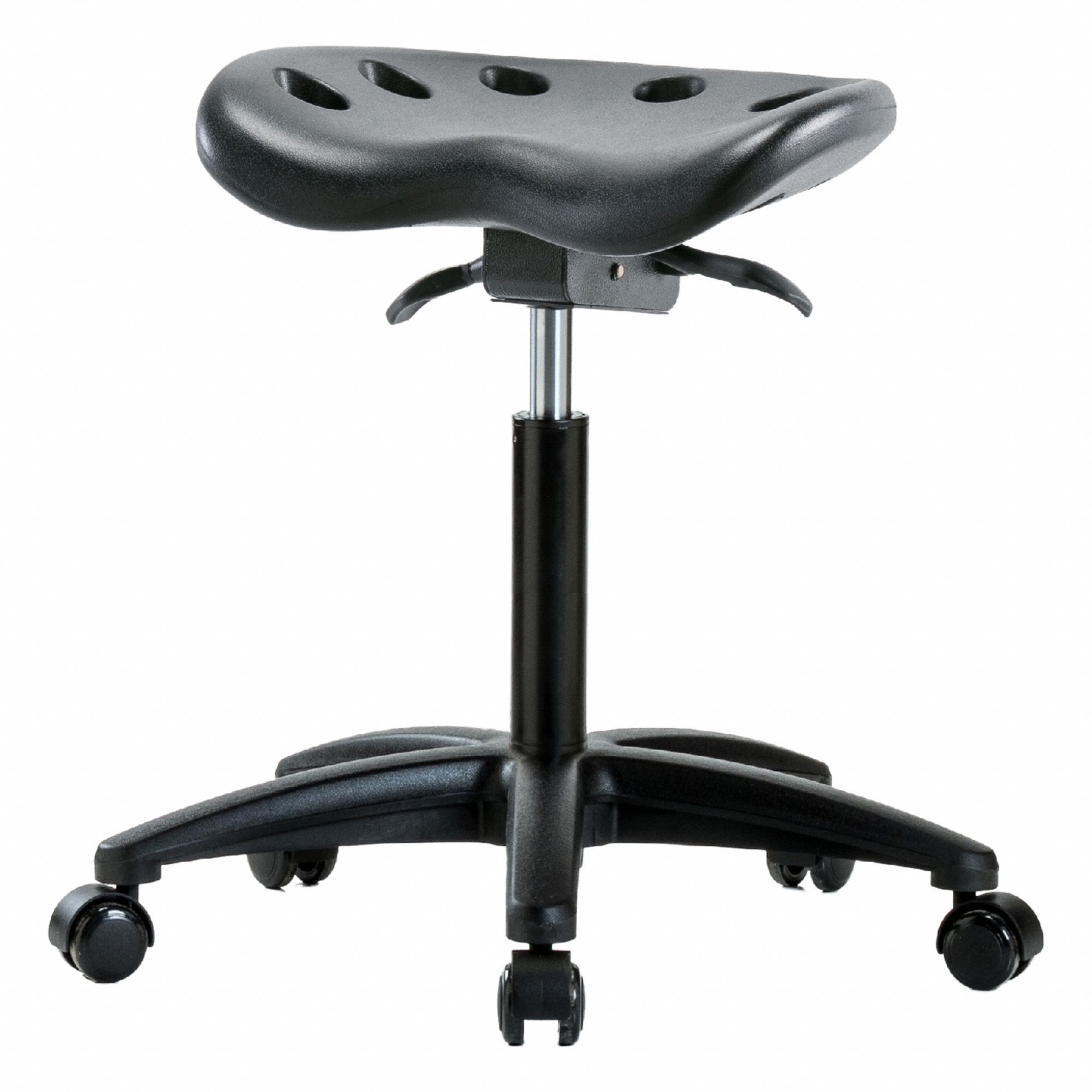 Tractor Stool: Polyurethane, Ht Range 19 in to 26 1/2 in, 17 in Seat Wd, 14 in Seat Dp, 0 Glides