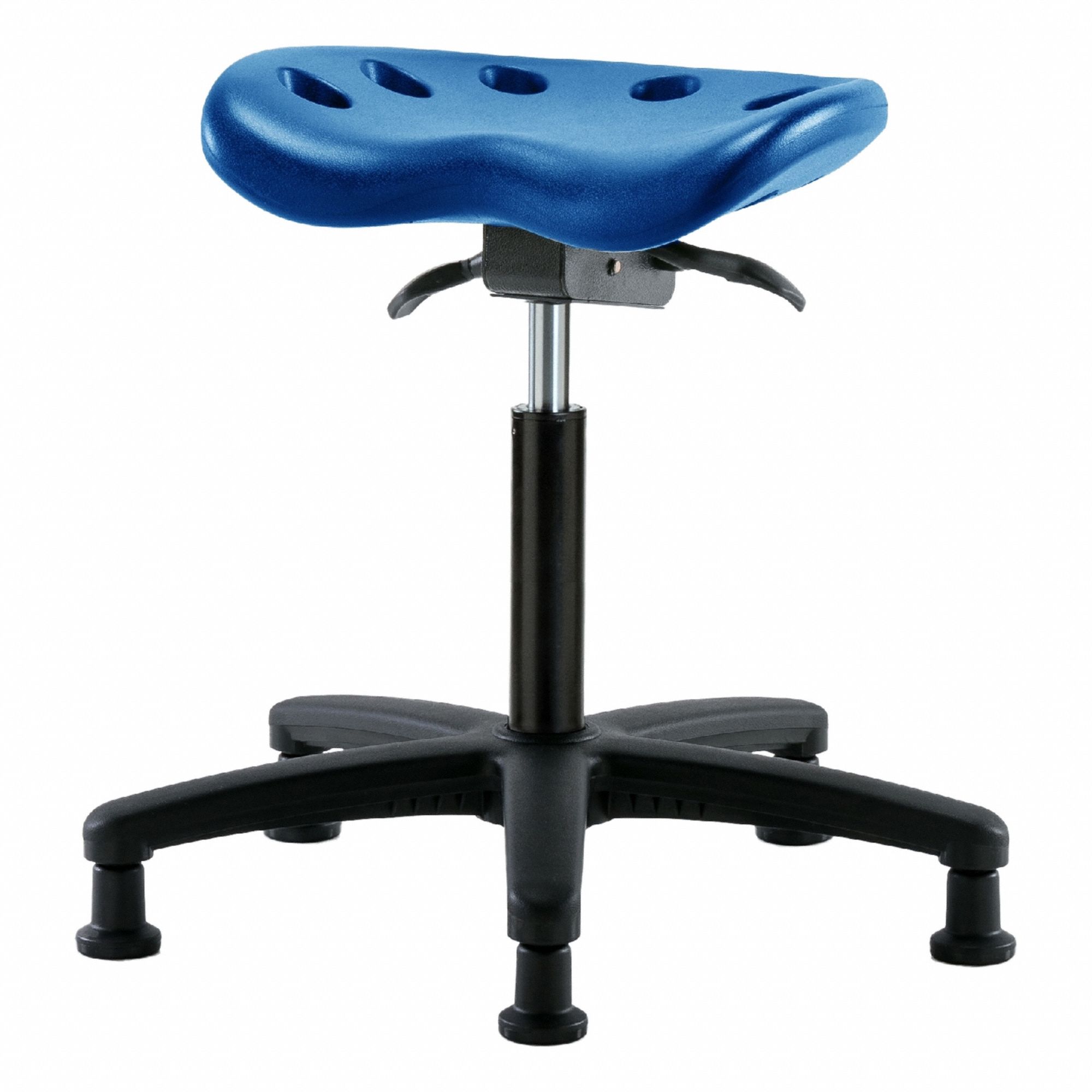 Tractor Stool: Polyurethane, Ht Range 19 in to 26 1/2 in, 17 in Seat Wd, 14 in Seat Dp, 5 Glides